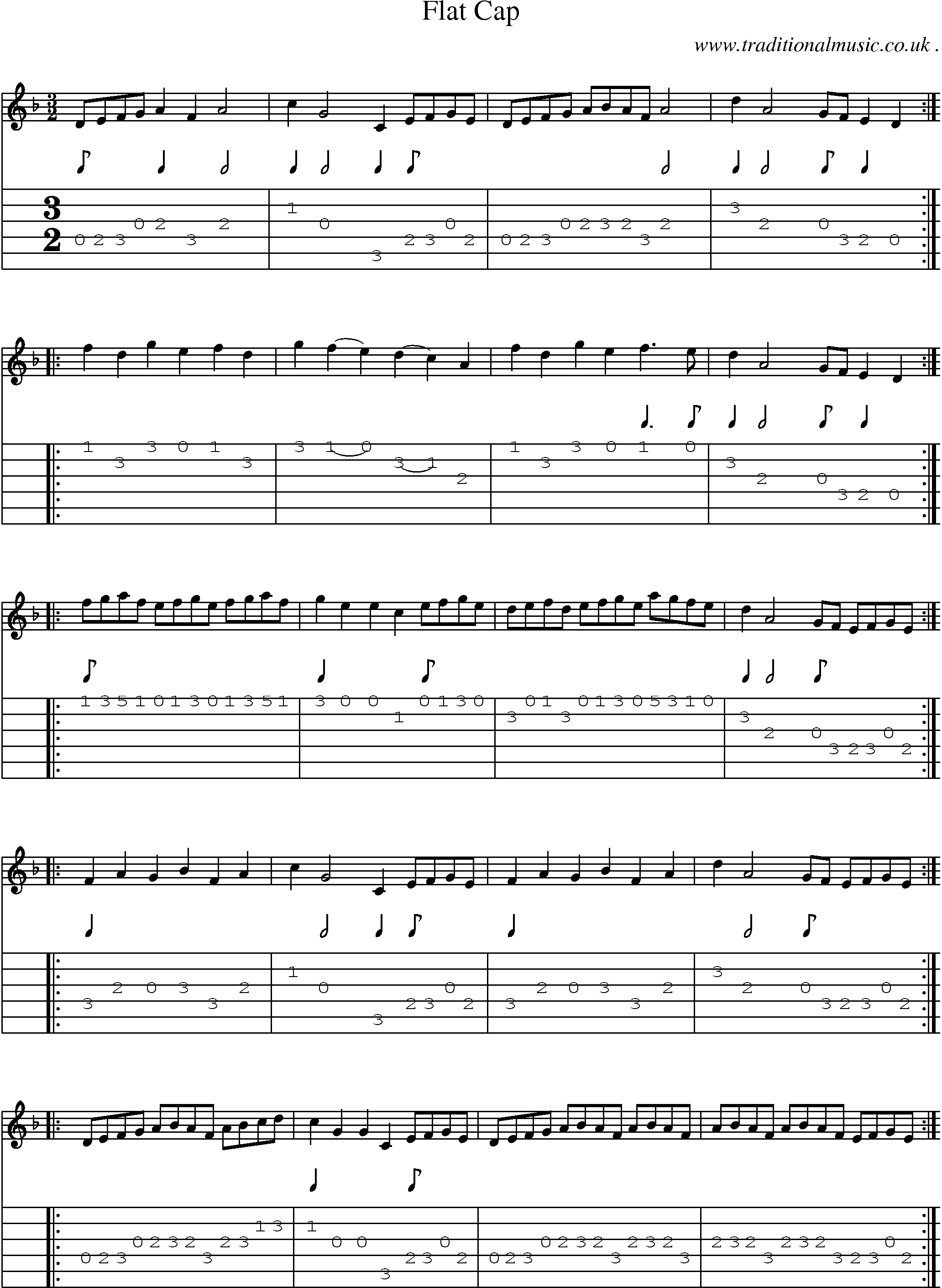 Sheet-Music and Guitar Tabs for Flat Cap