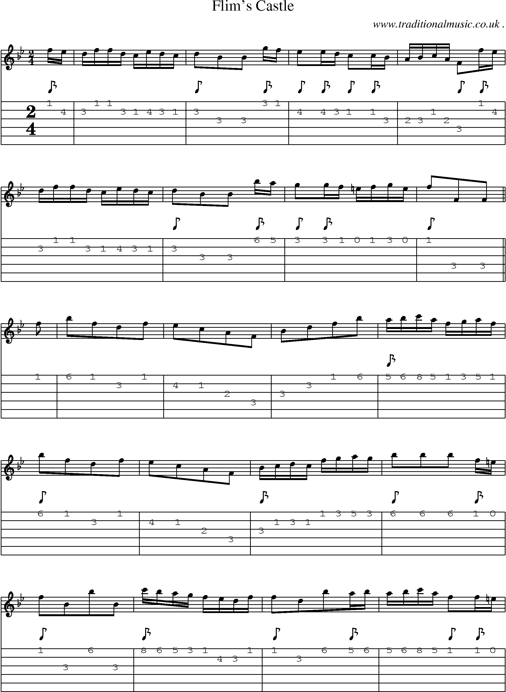 Sheet-Music and Guitar Tabs for Flims Castle
