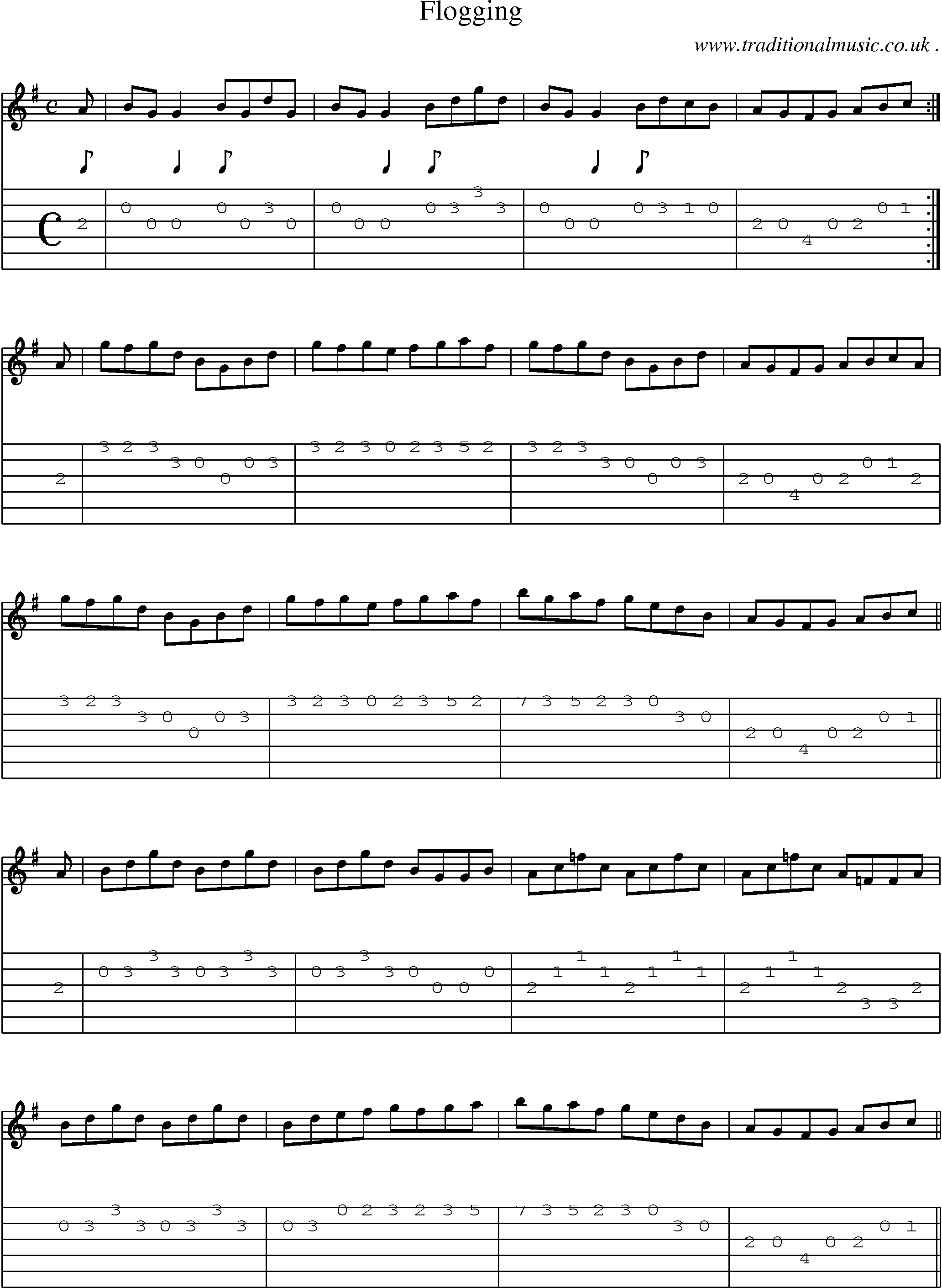 Sheet-Music and Guitar Tabs for Flogging