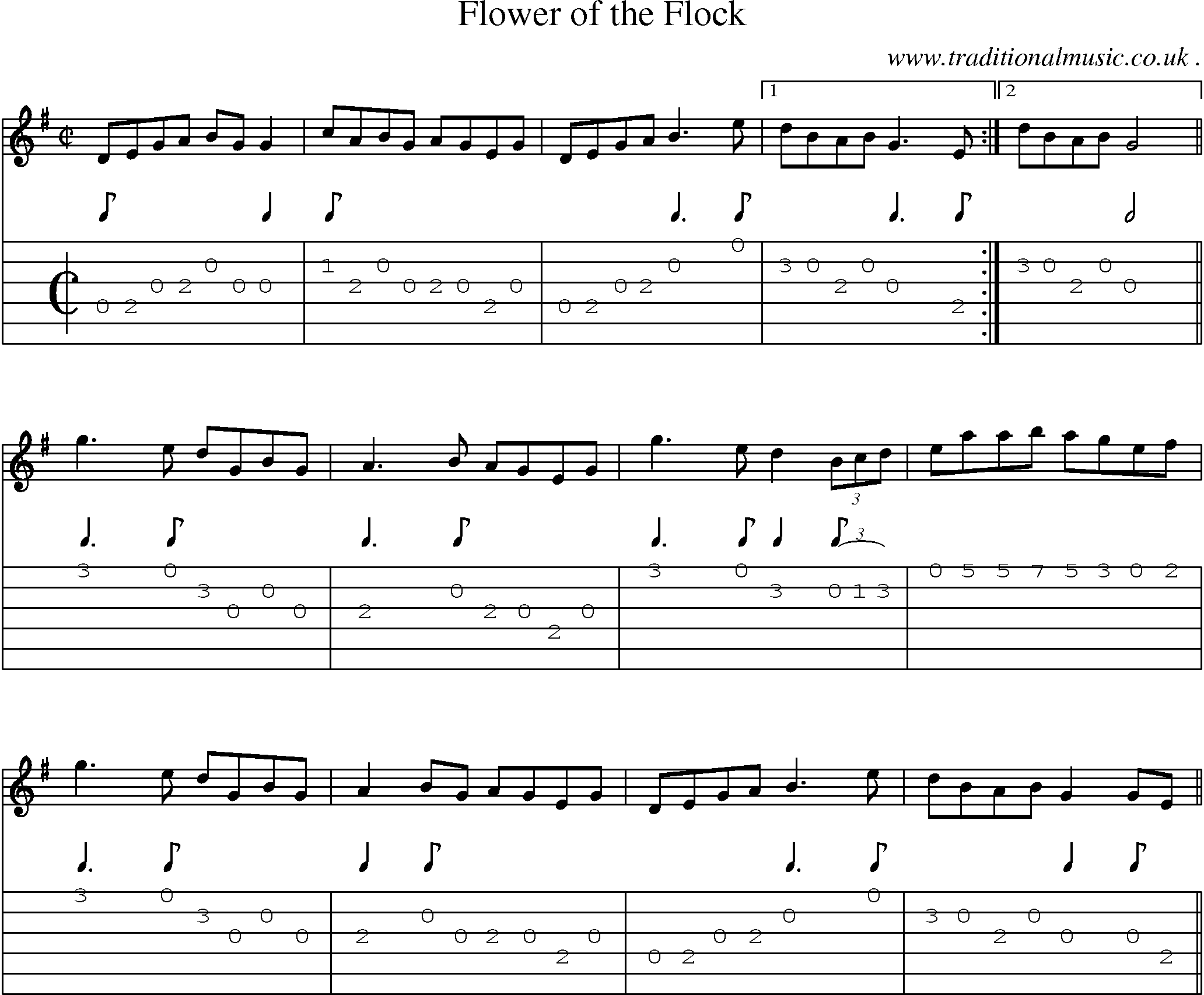 Sheet-Music and Guitar Tabs for Flower Of The Flock