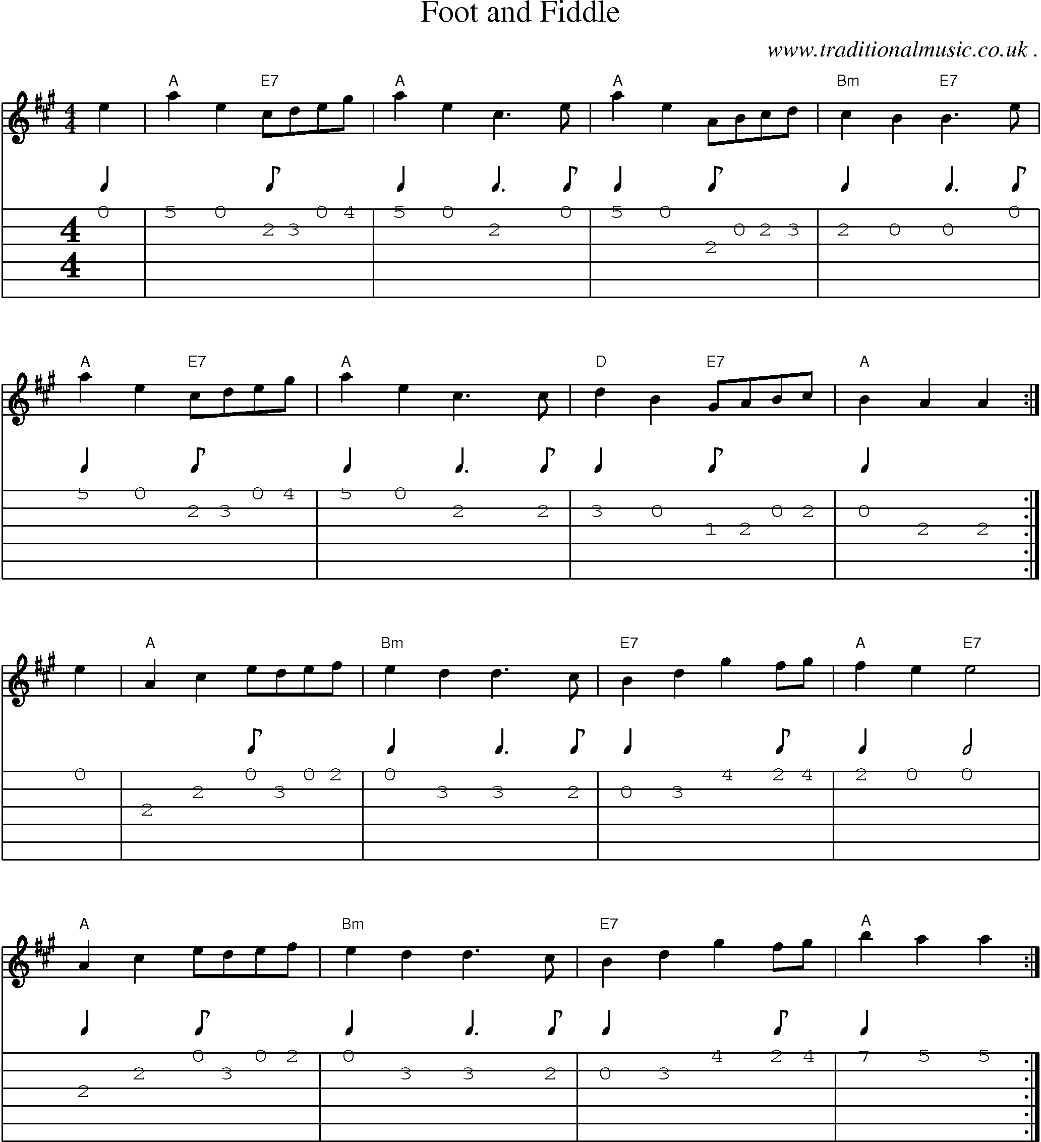 Sheet-Music and Guitar Tabs for Foot And Fiddle