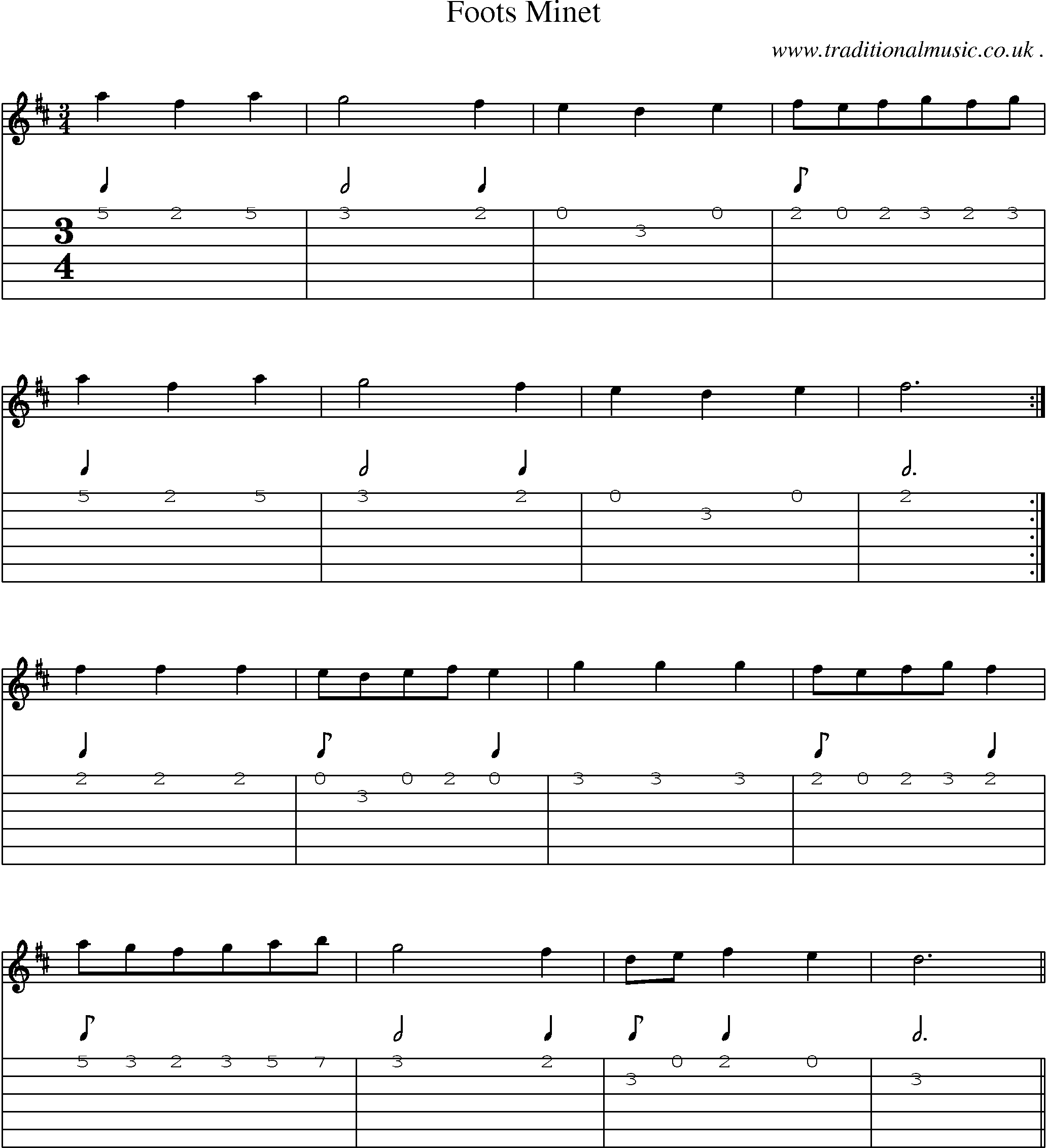 Sheet-Music and Guitar Tabs for Foots Minet