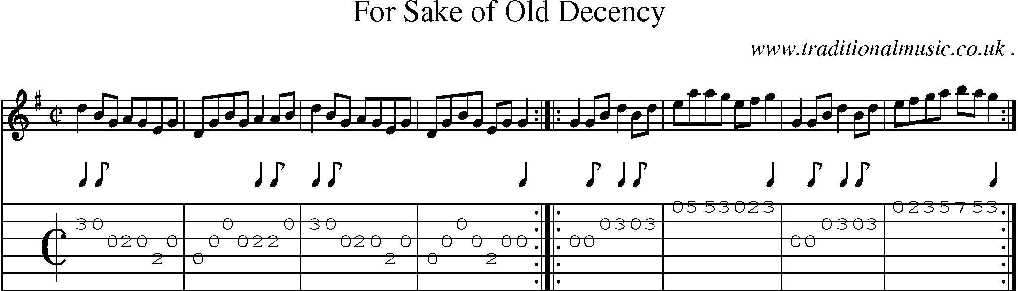 Sheet-Music and Guitar Tabs for For Sake Of Old Decency