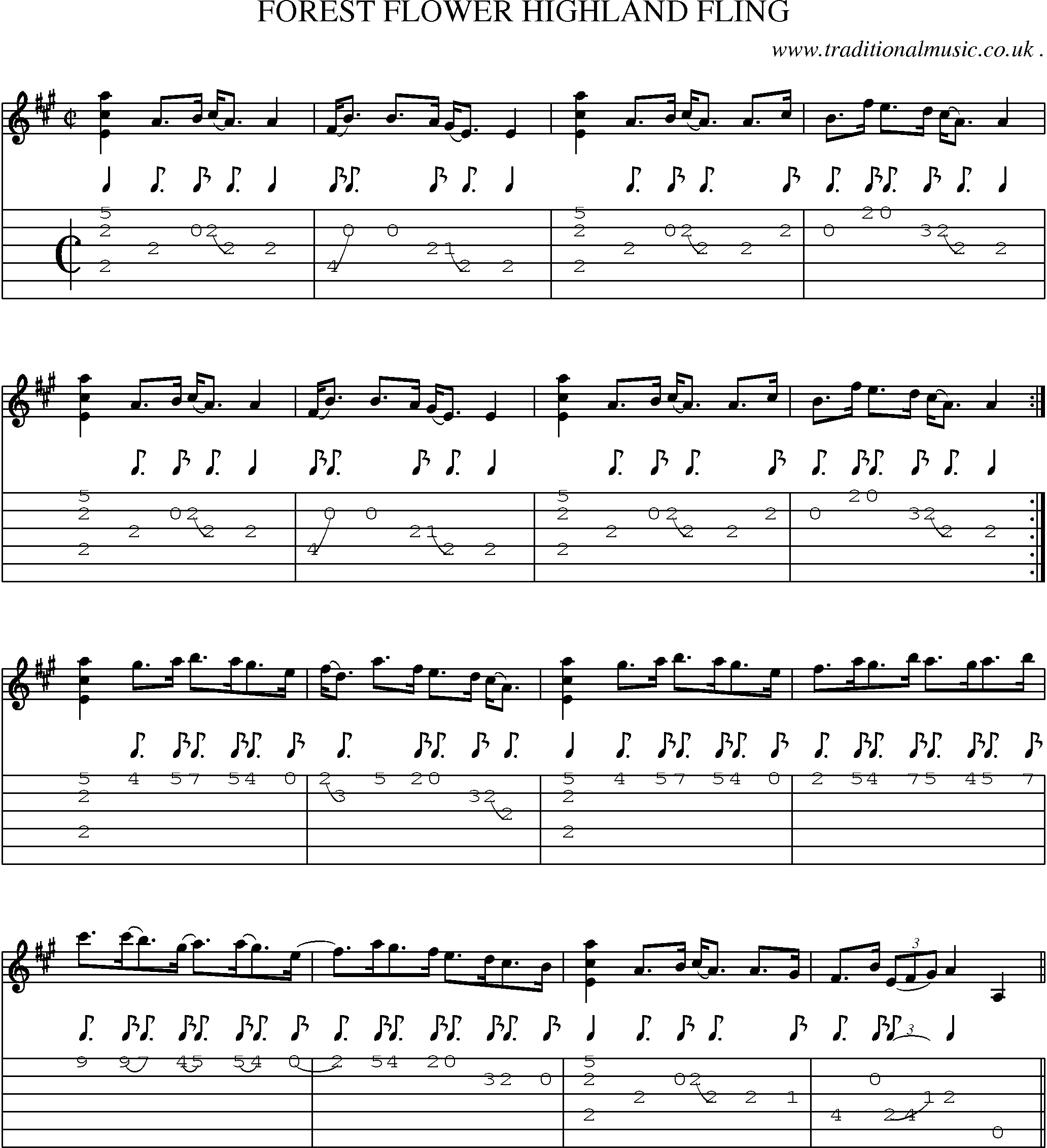 Sheet-Music and Guitar Tabs for Forest Flower Highland Fling