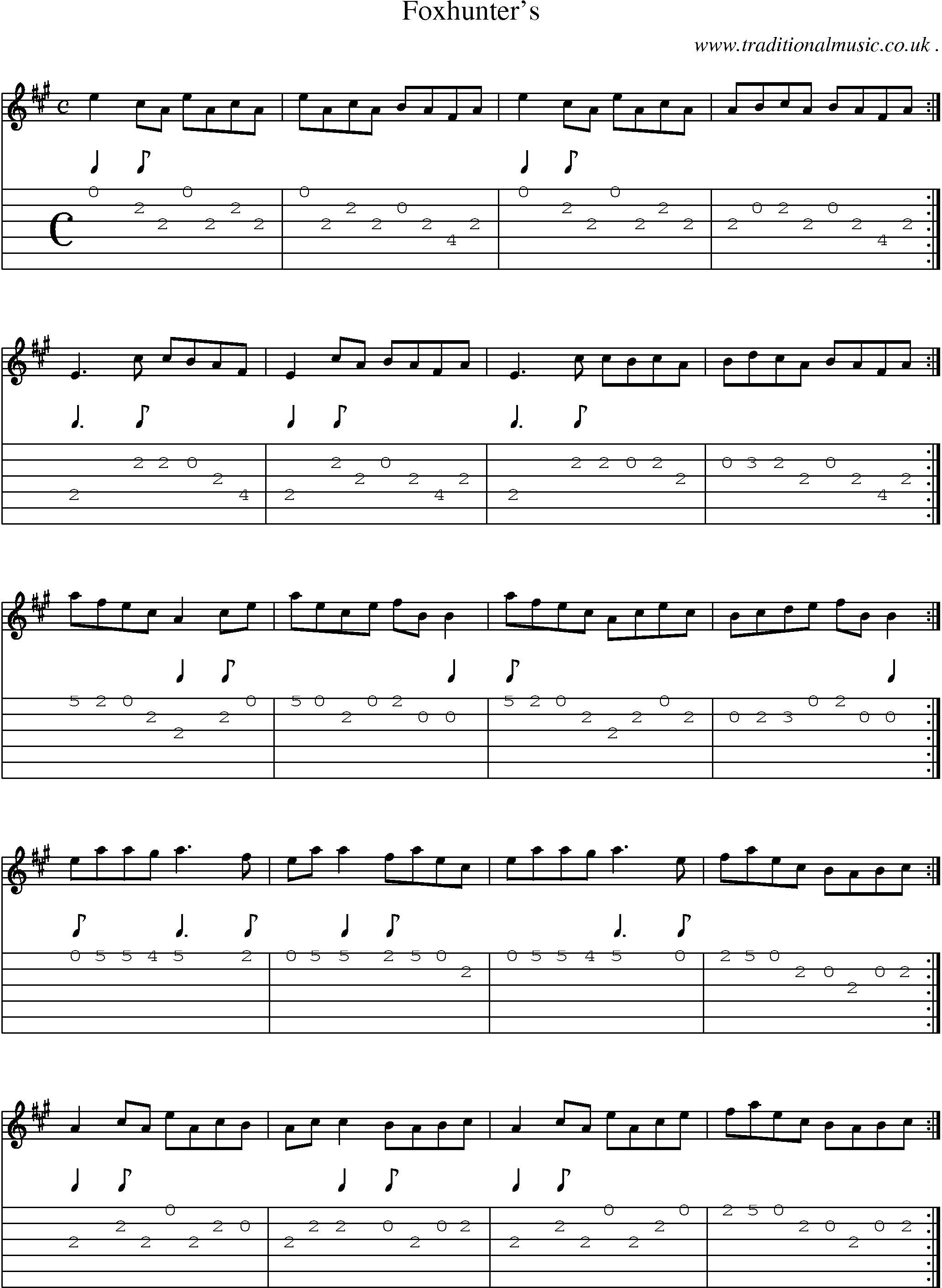 Sheet-Music and Guitar Tabs for Foxhunters