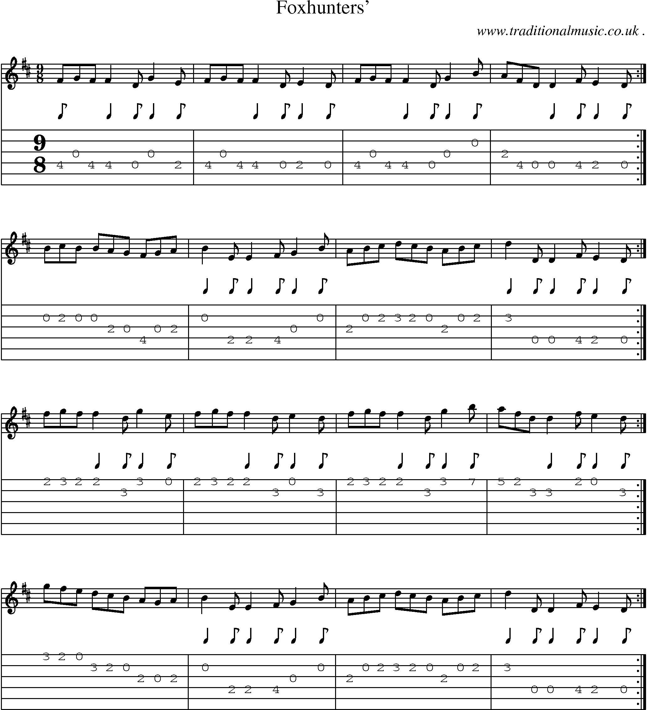 Sheet-Music and Guitar Tabs for Foxhunters1