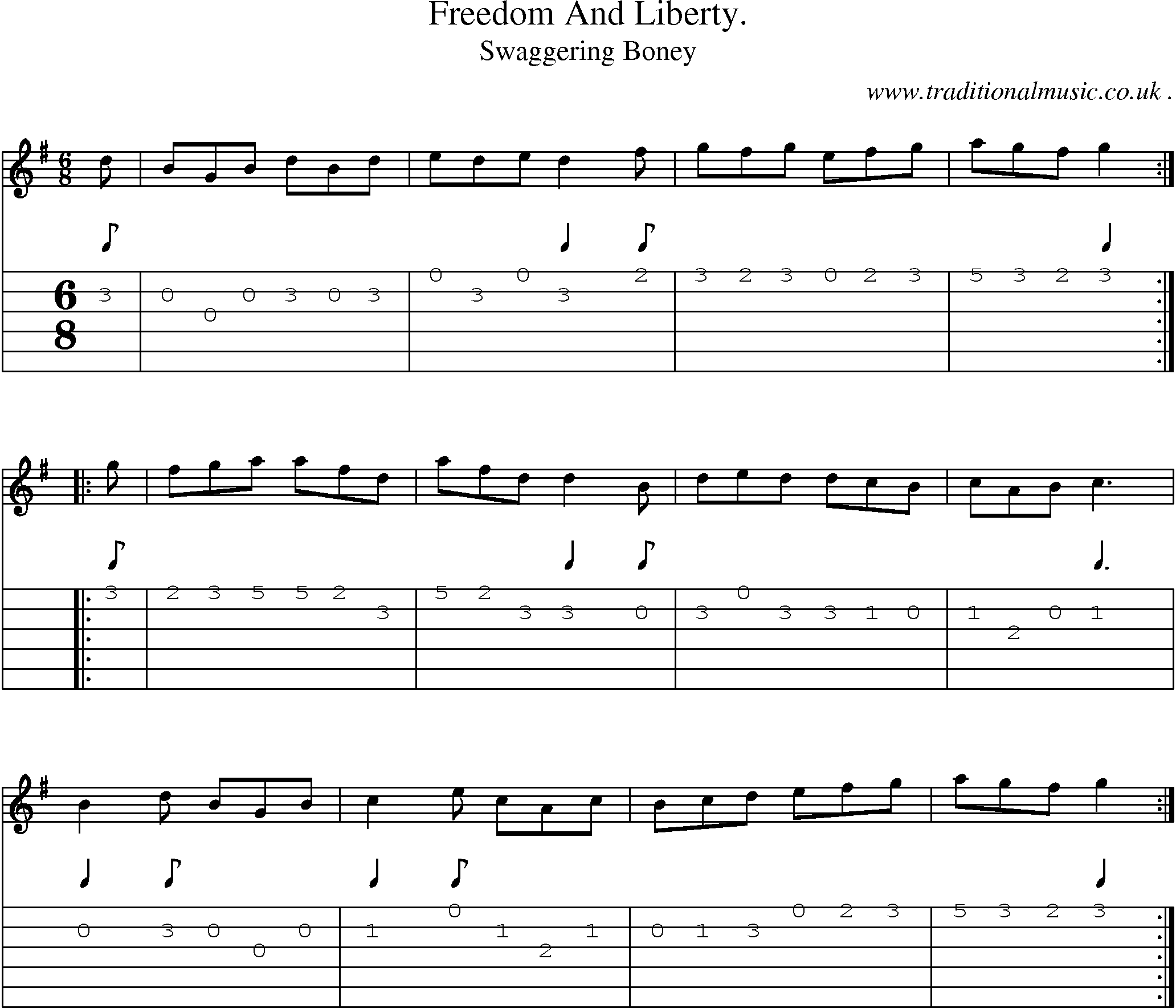 Sheet-Music and Guitar Tabs for Freedom And Liberty