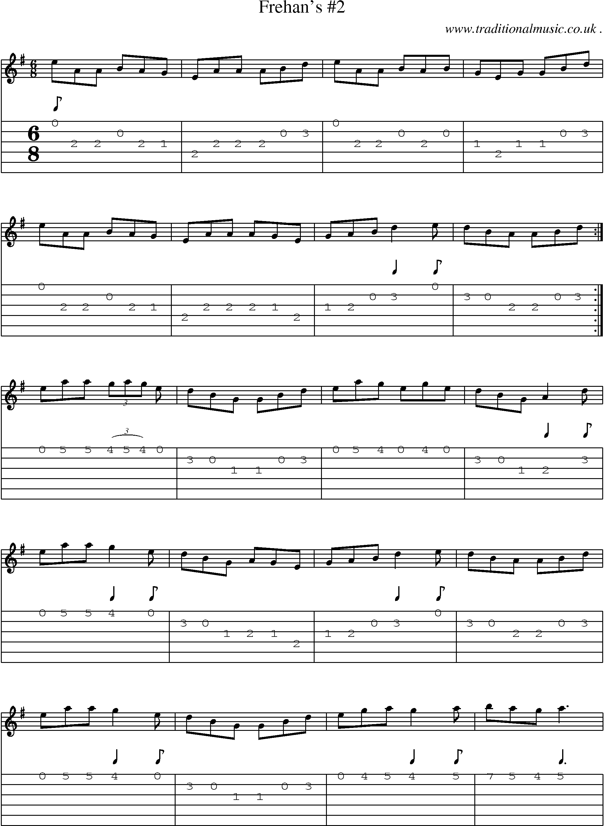 Sheet-Music and Guitar Tabs for Frehans 2