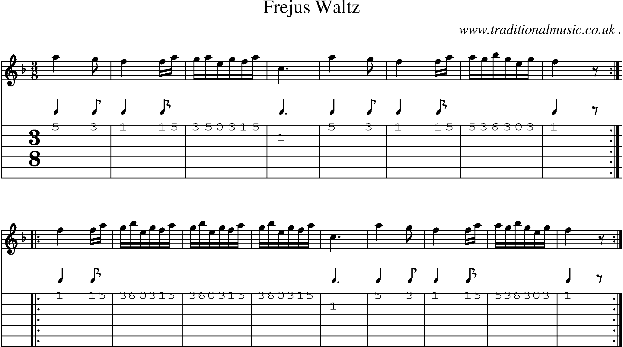 Sheet-Music and Guitar Tabs for Frejus Waltz