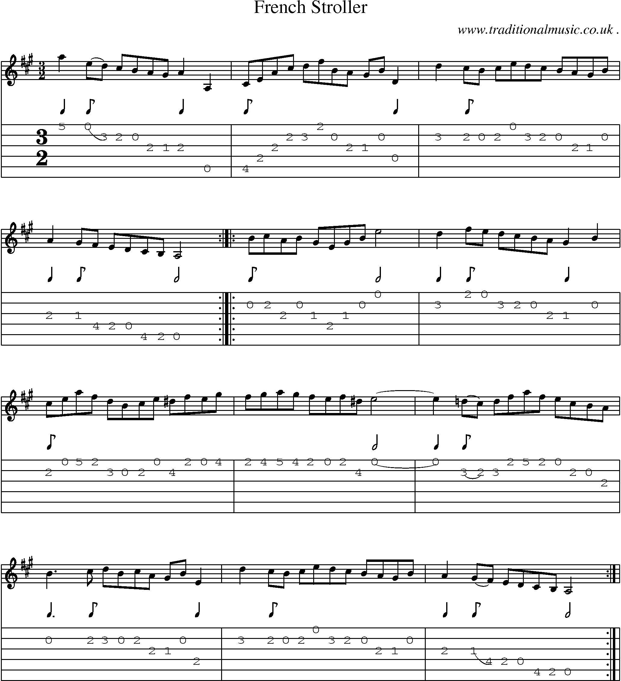 Sheet-Music and Guitar Tabs for French Stroller