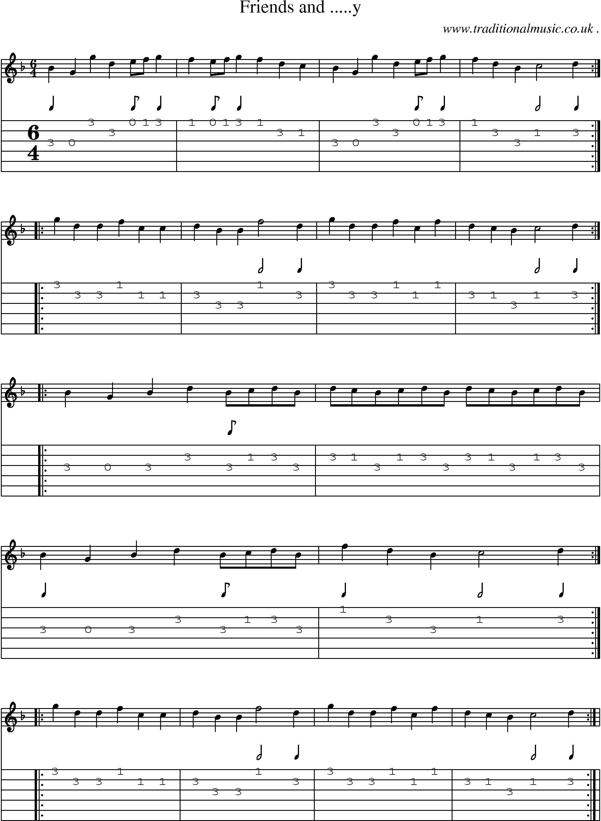 Sheet-Music and Guitar Tabs for Friends And Y