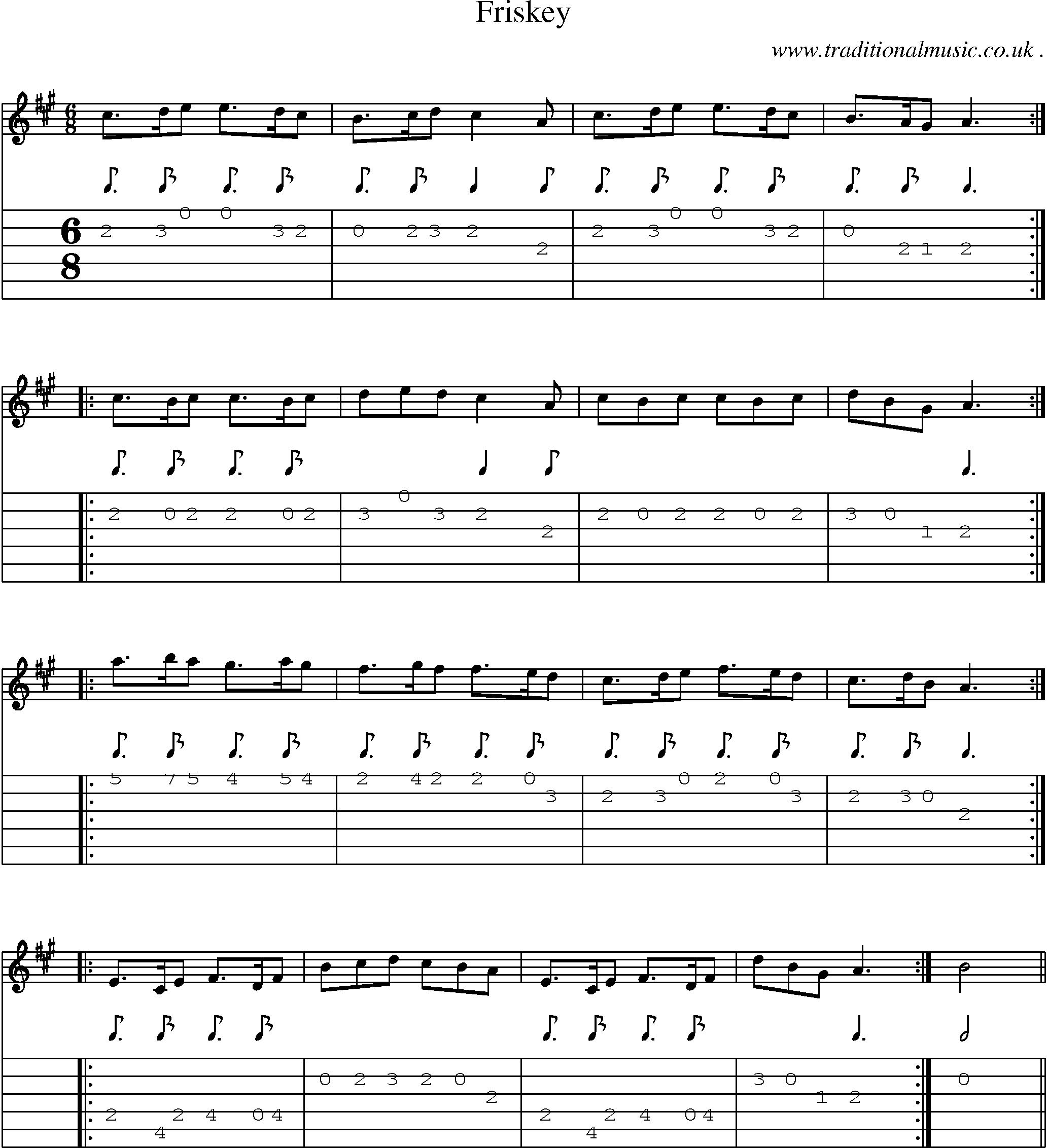 Sheet-Music and Guitar Tabs for Friskey