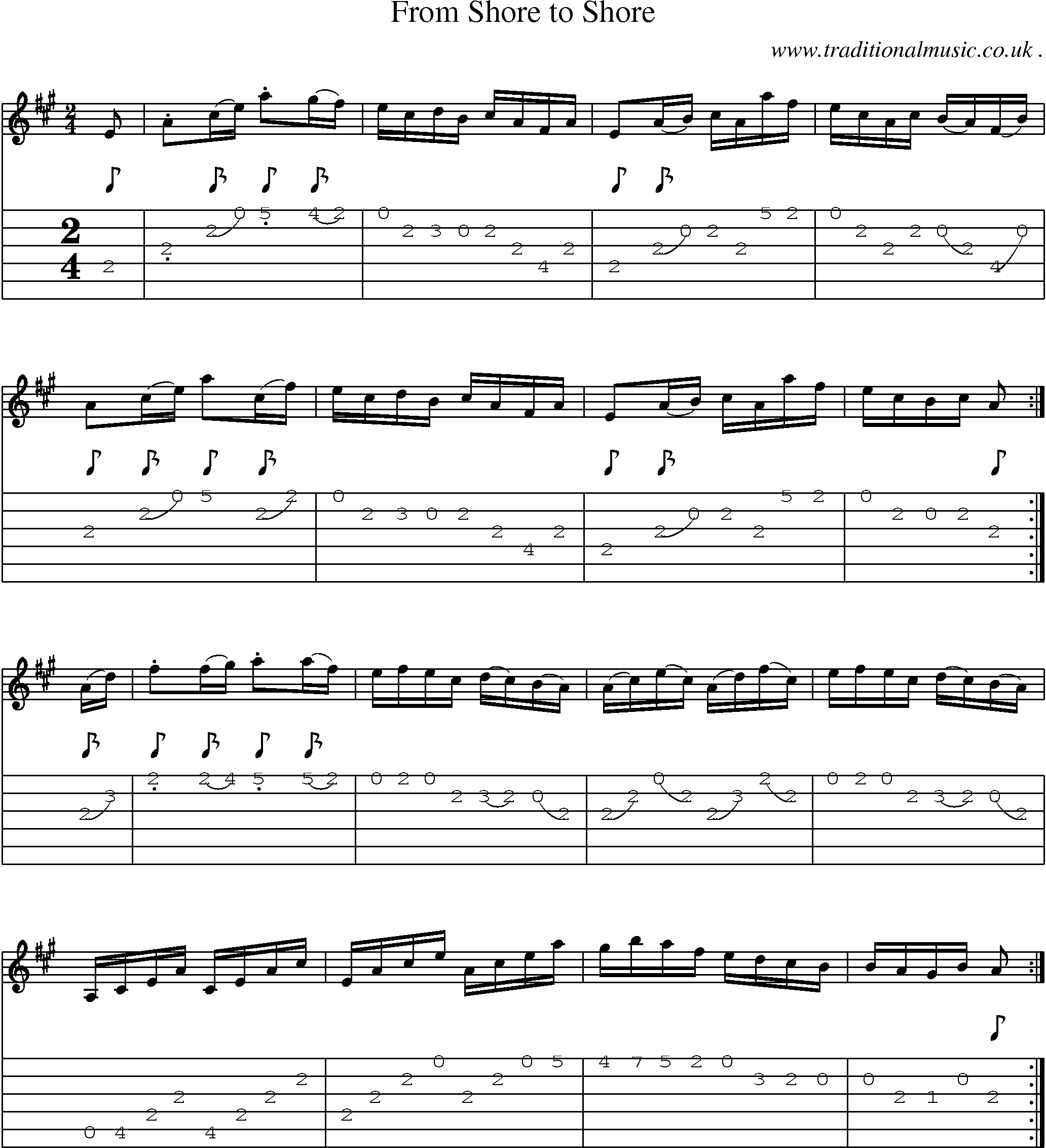 Sheet-Music and Guitar Tabs for From Shore To Shore