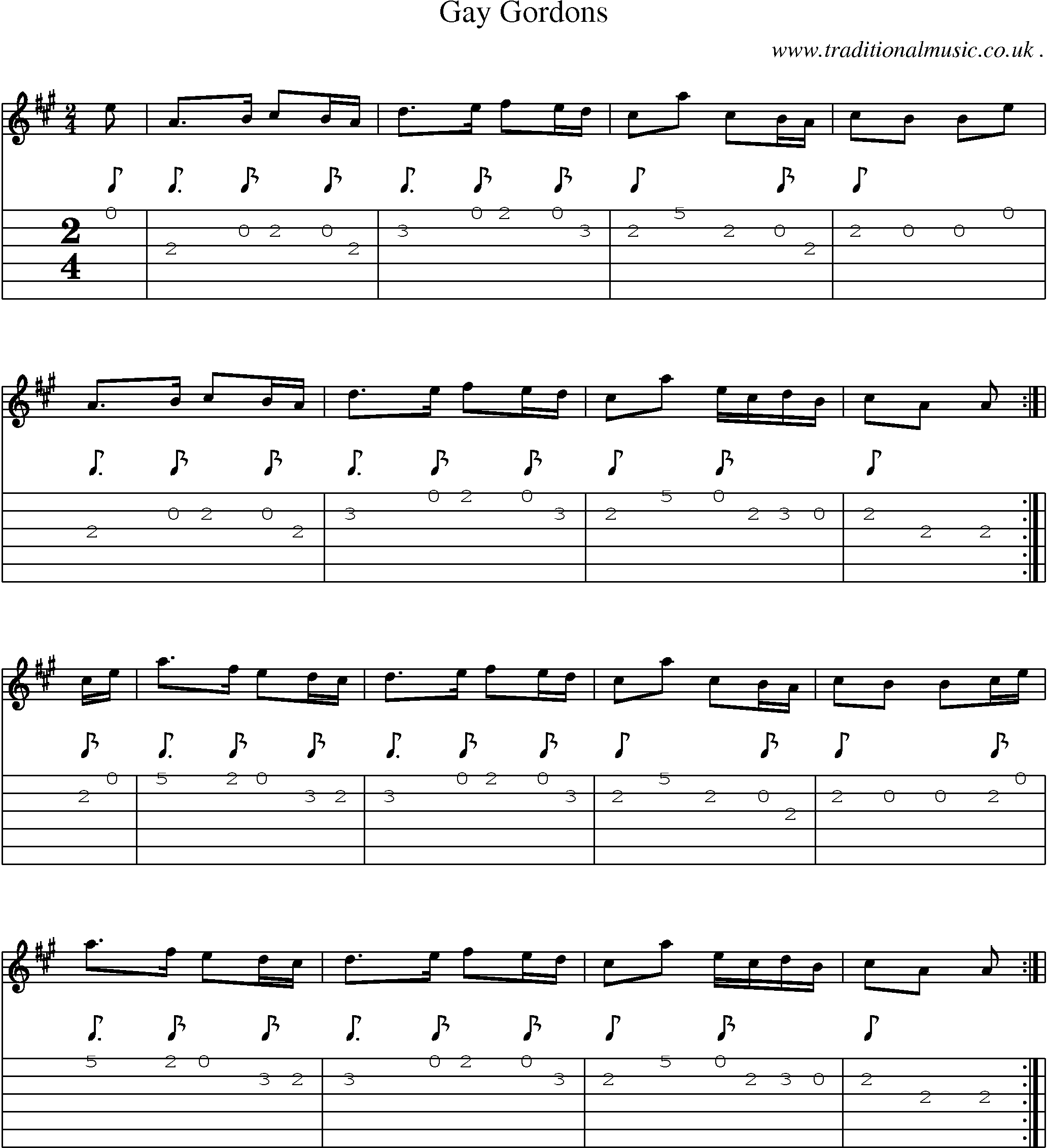Sheet-Music and Guitar Tabs for Gay Gordons