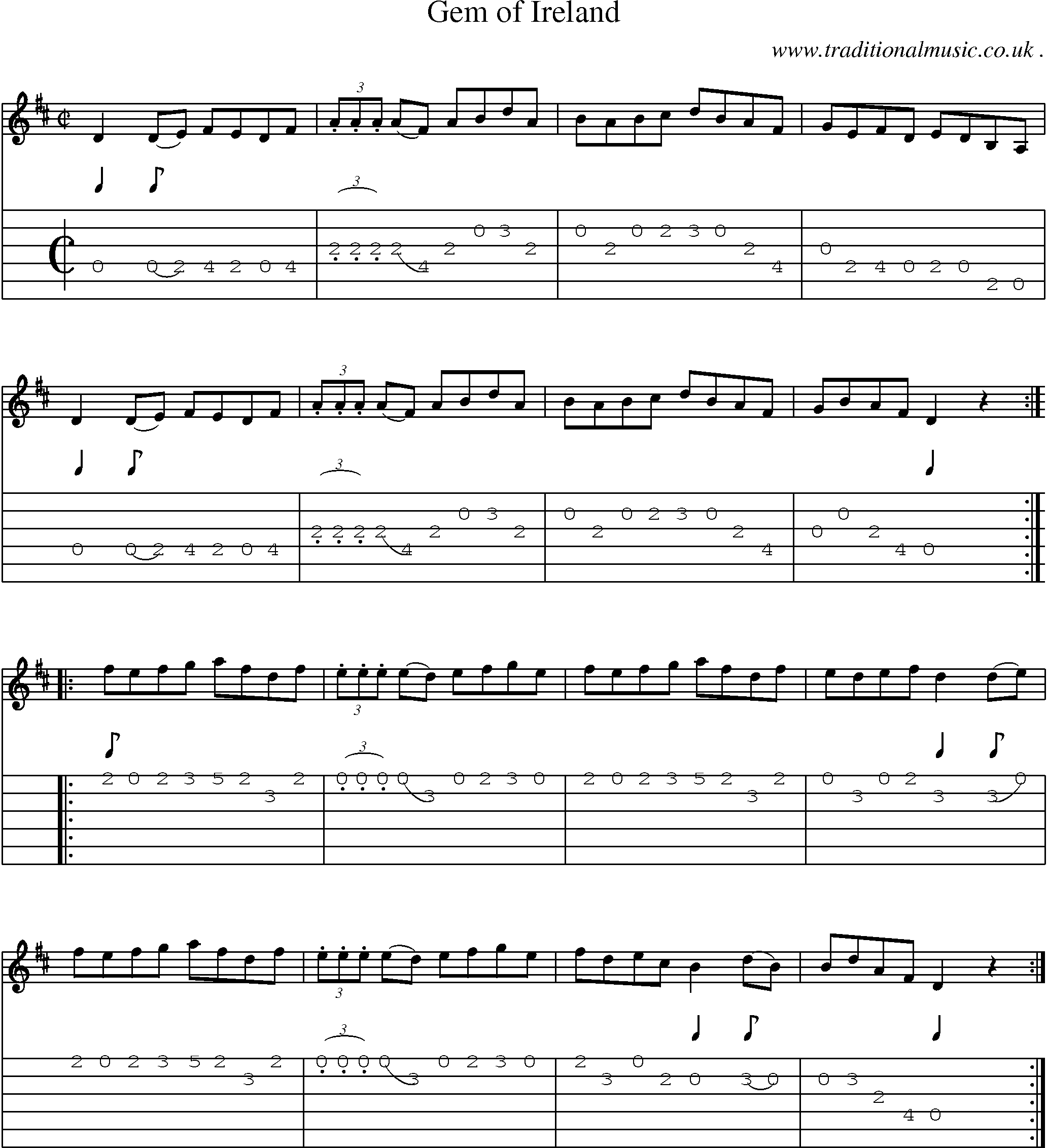 Sheet-Music and Guitar Tabs for Gem Of Ireland