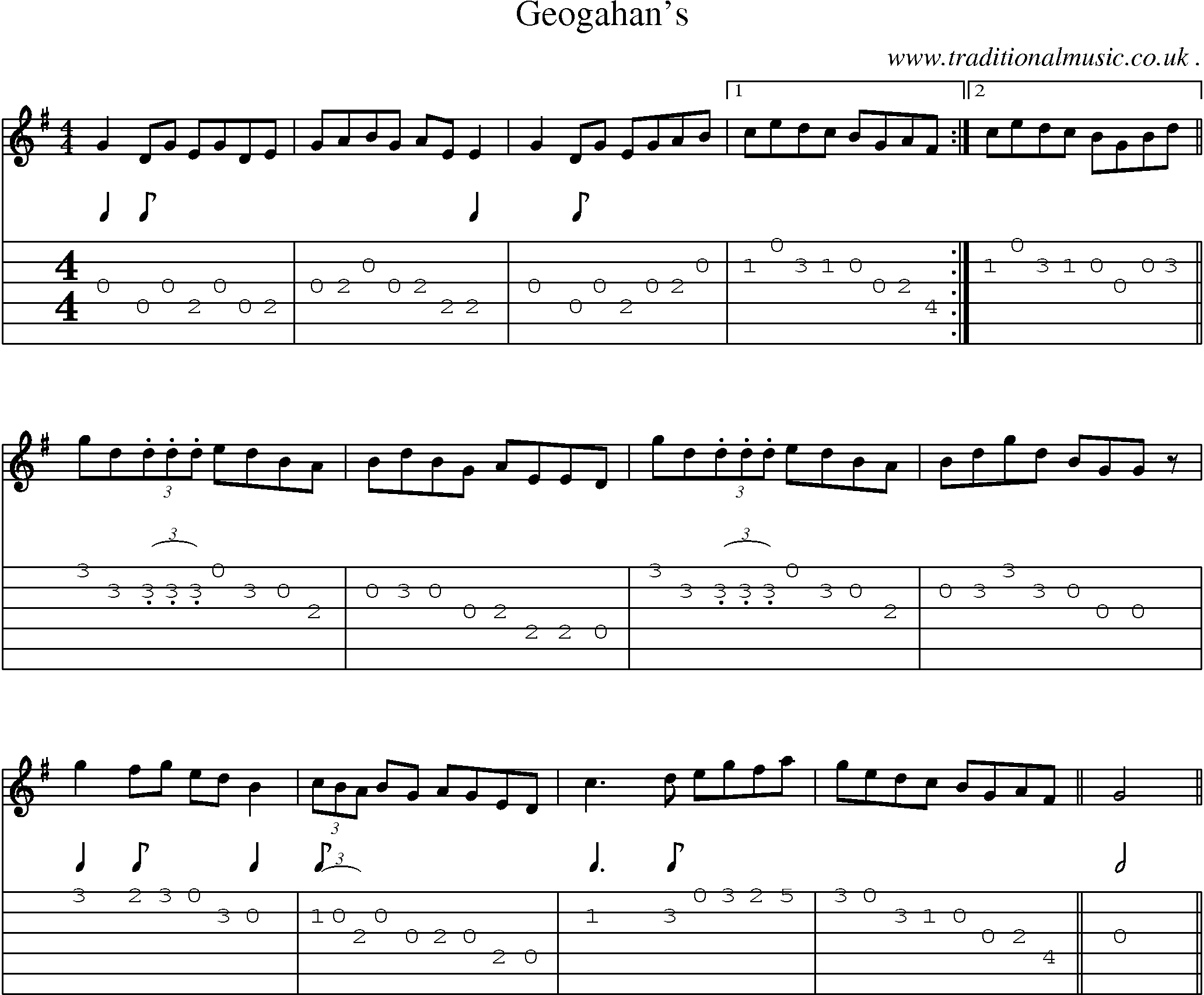 Sheet-Music and Guitar Tabs for Geogahans