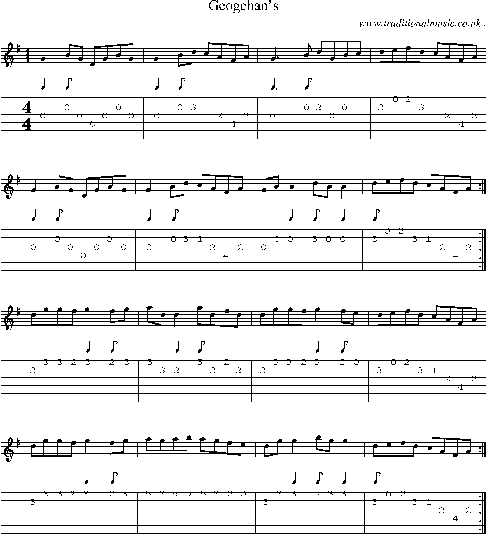 Sheet-Music and Guitar Tabs for Geogehans