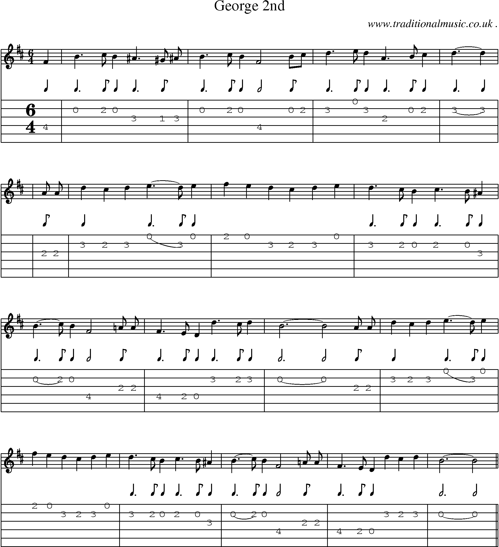 Sheet-Music and Guitar Tabs for George 2nd