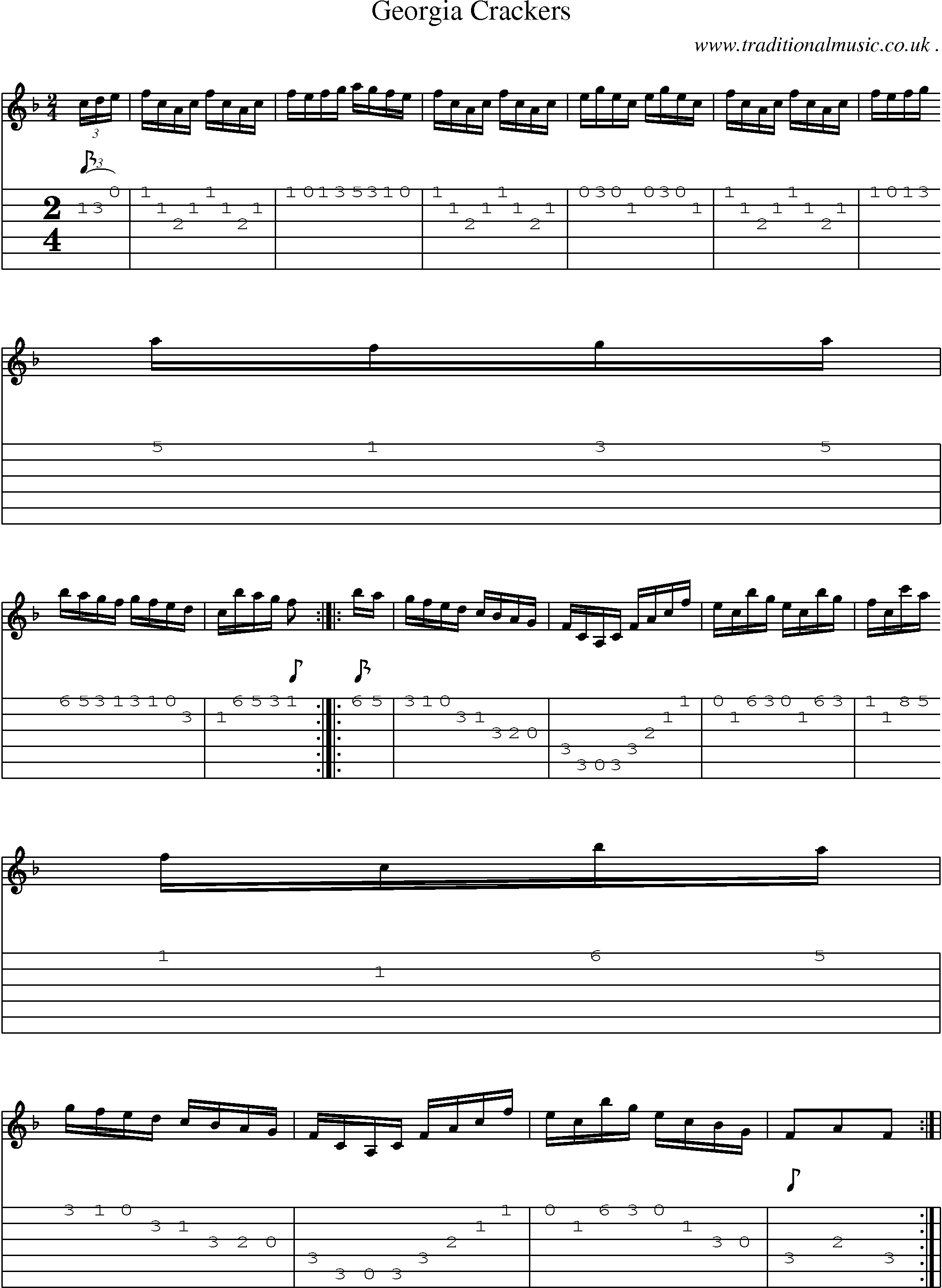 Sheet-Music and Guitar Tabs for Georgia Crackers