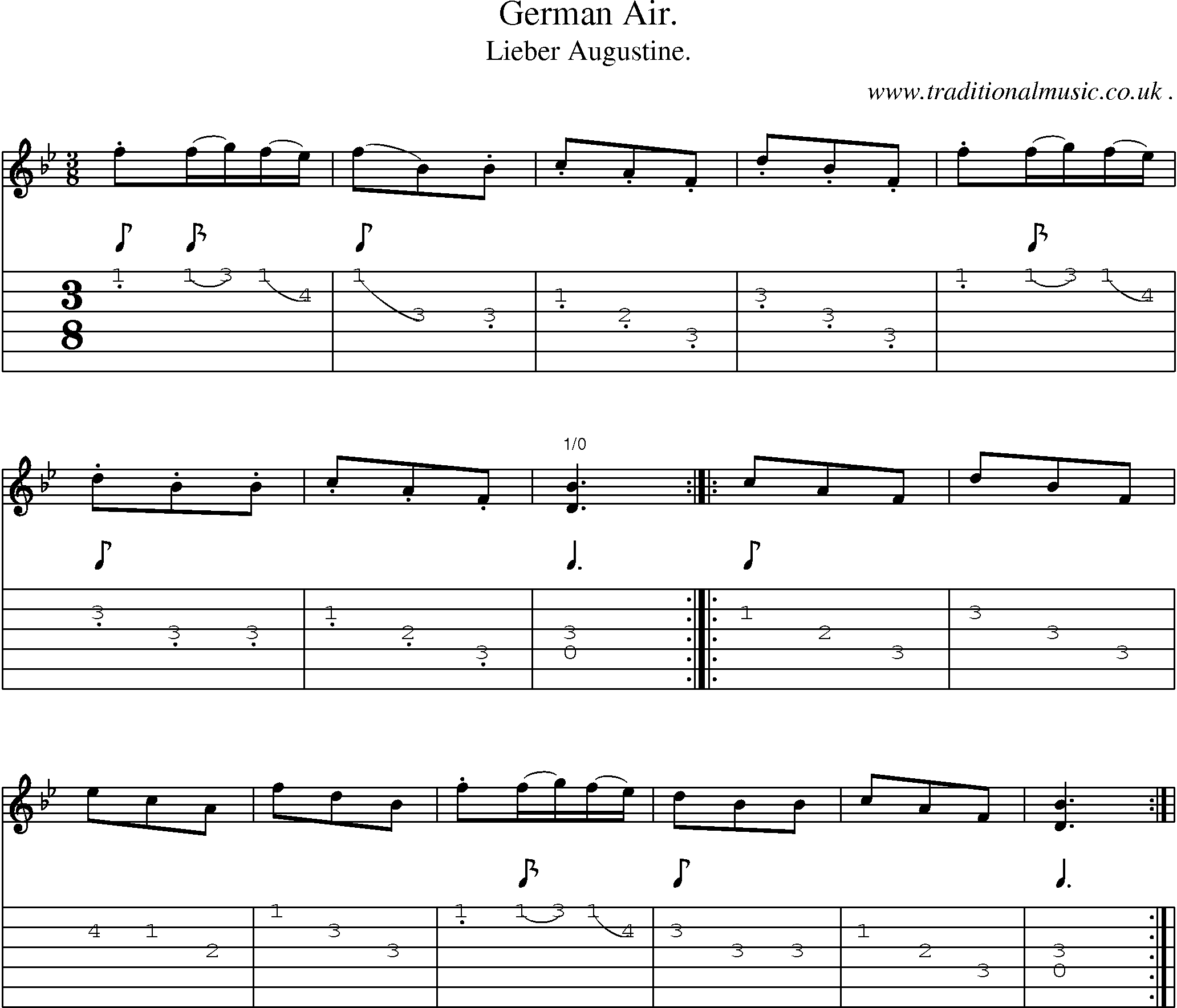 Sheet-Music and Guitar Tabs for German Air