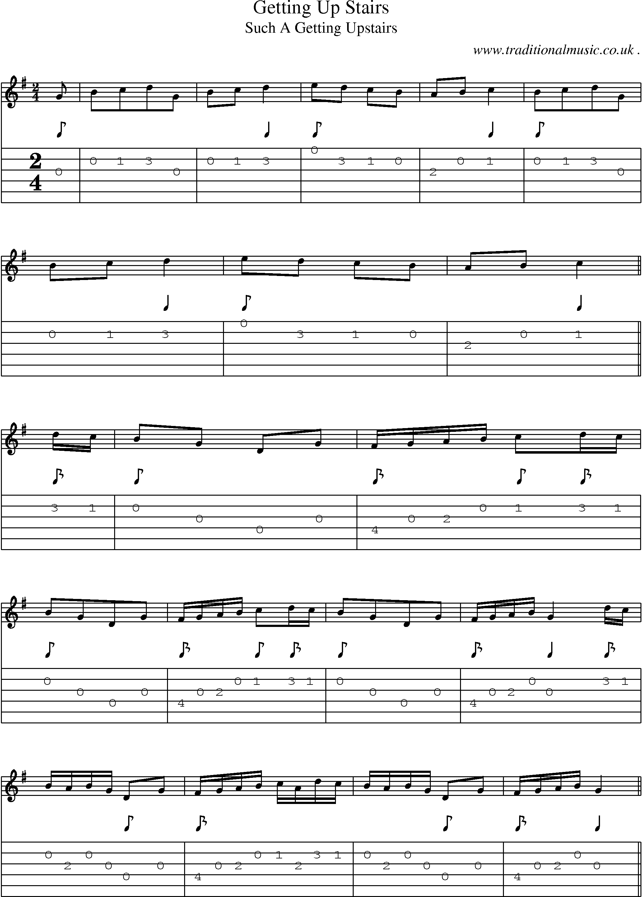 Sheet-Music and Guitar Tabs for Getting Up Stairs