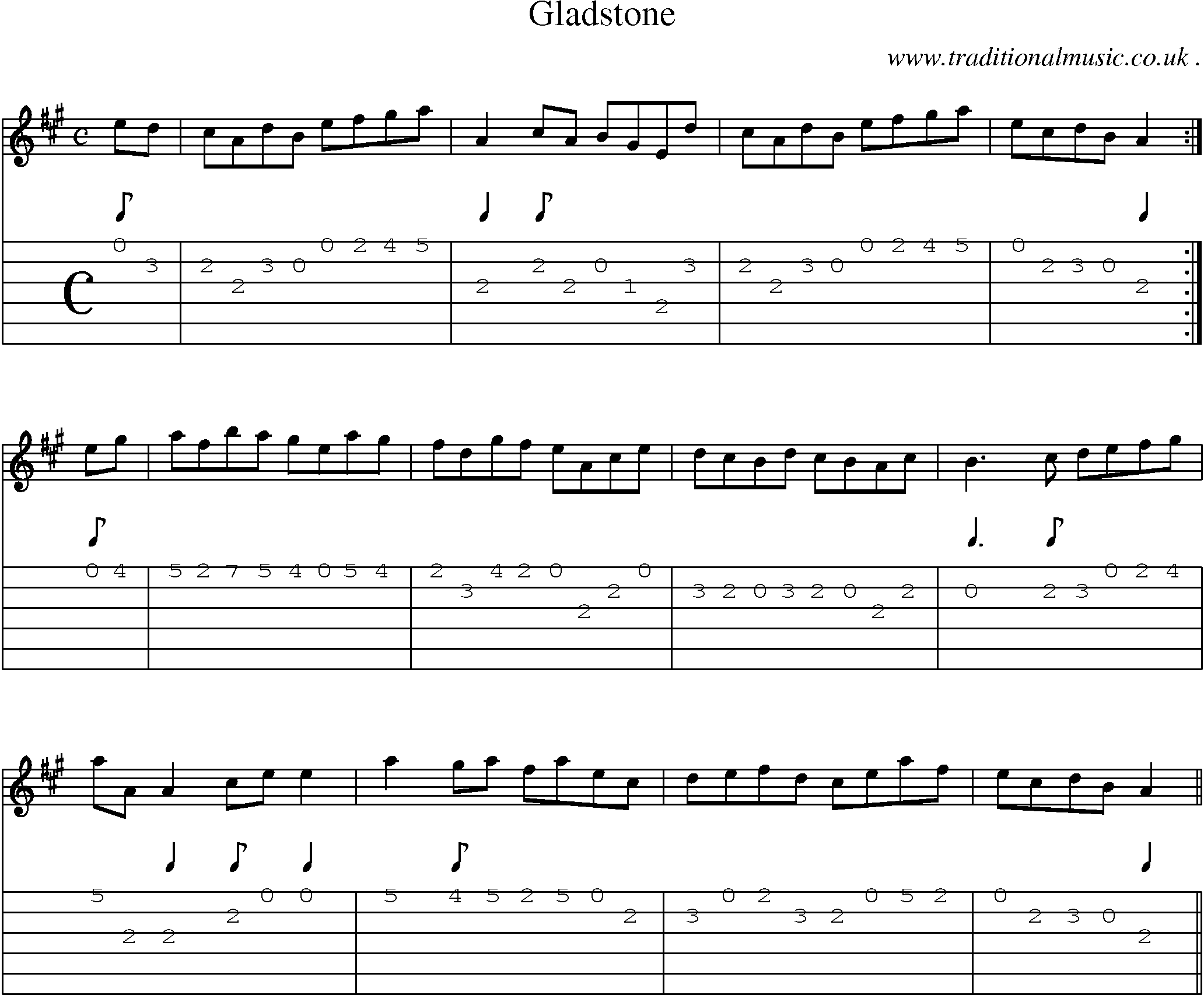 Sheet-Music and Guitar Tabs for Gladstone