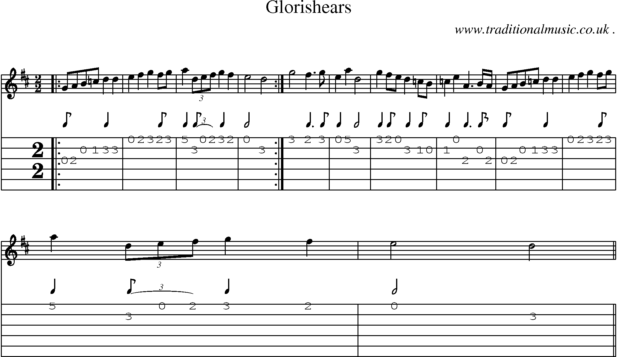 Sheet-Music and Guitar Tabs for Glorishears