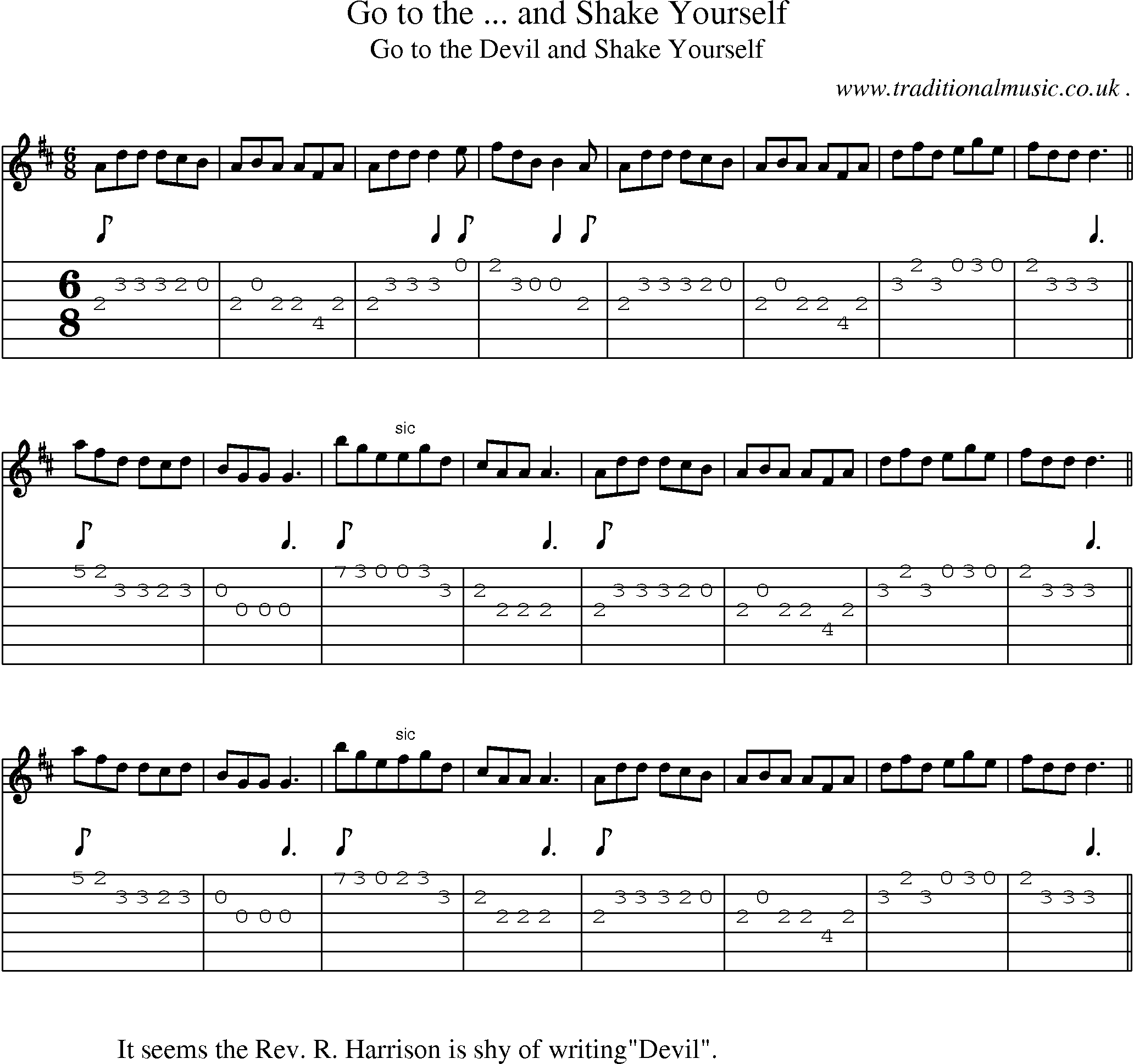 Sheet-Music and Guitar Tabs for Go To The  And Shake Yourself