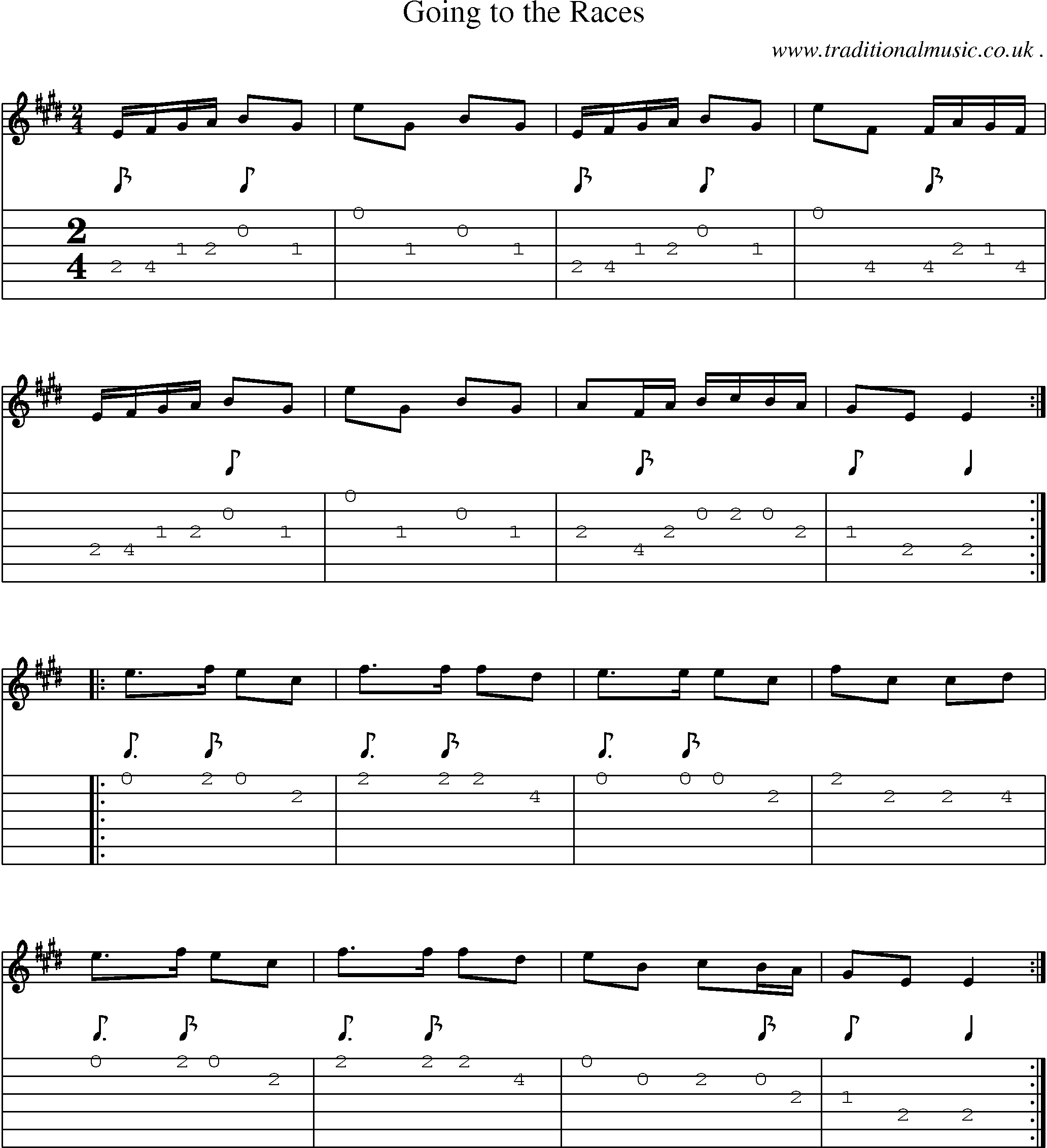 Sheet-Music and Guitar Tabs for Going To The Races