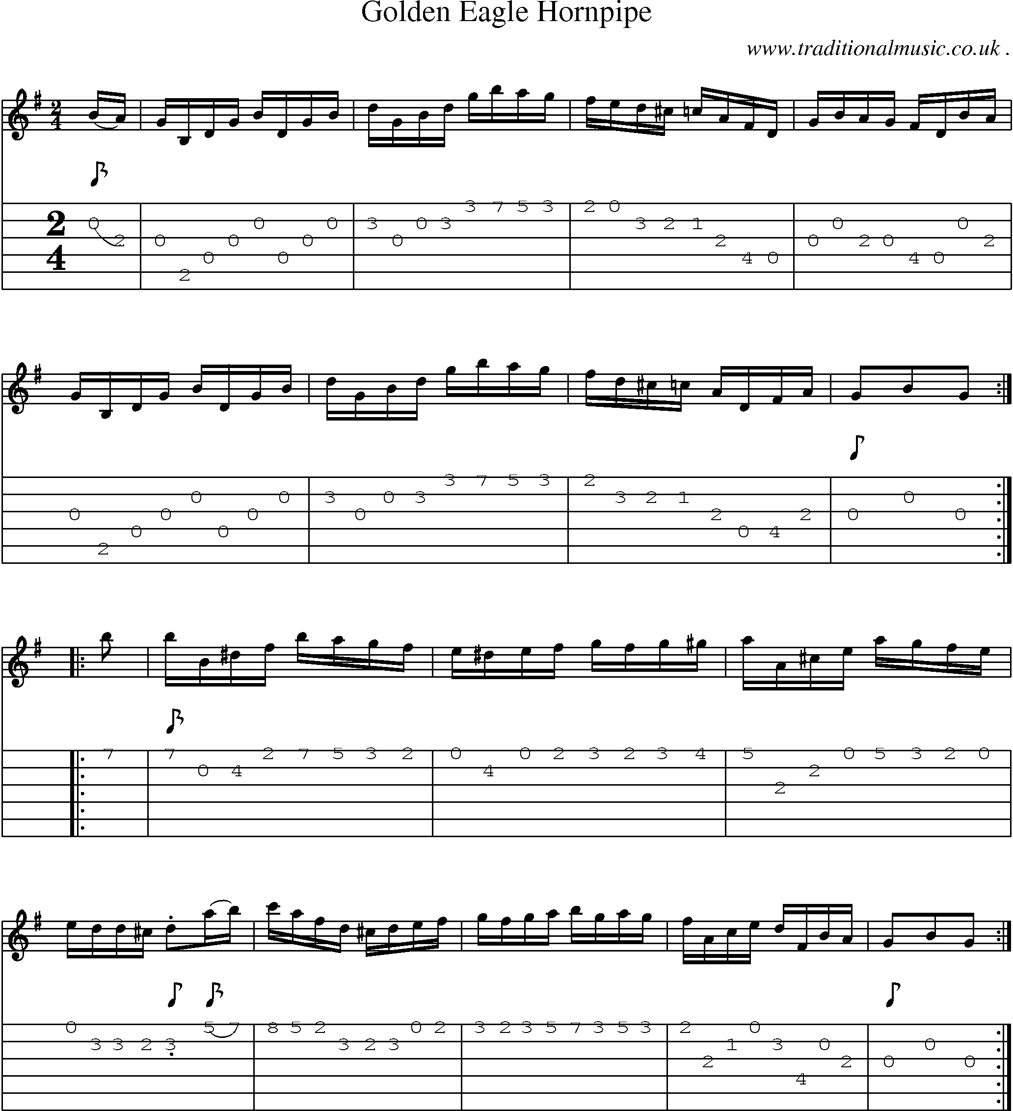 Sheet-Music and Guitar Tabs for Golden Eagle Hornpipe