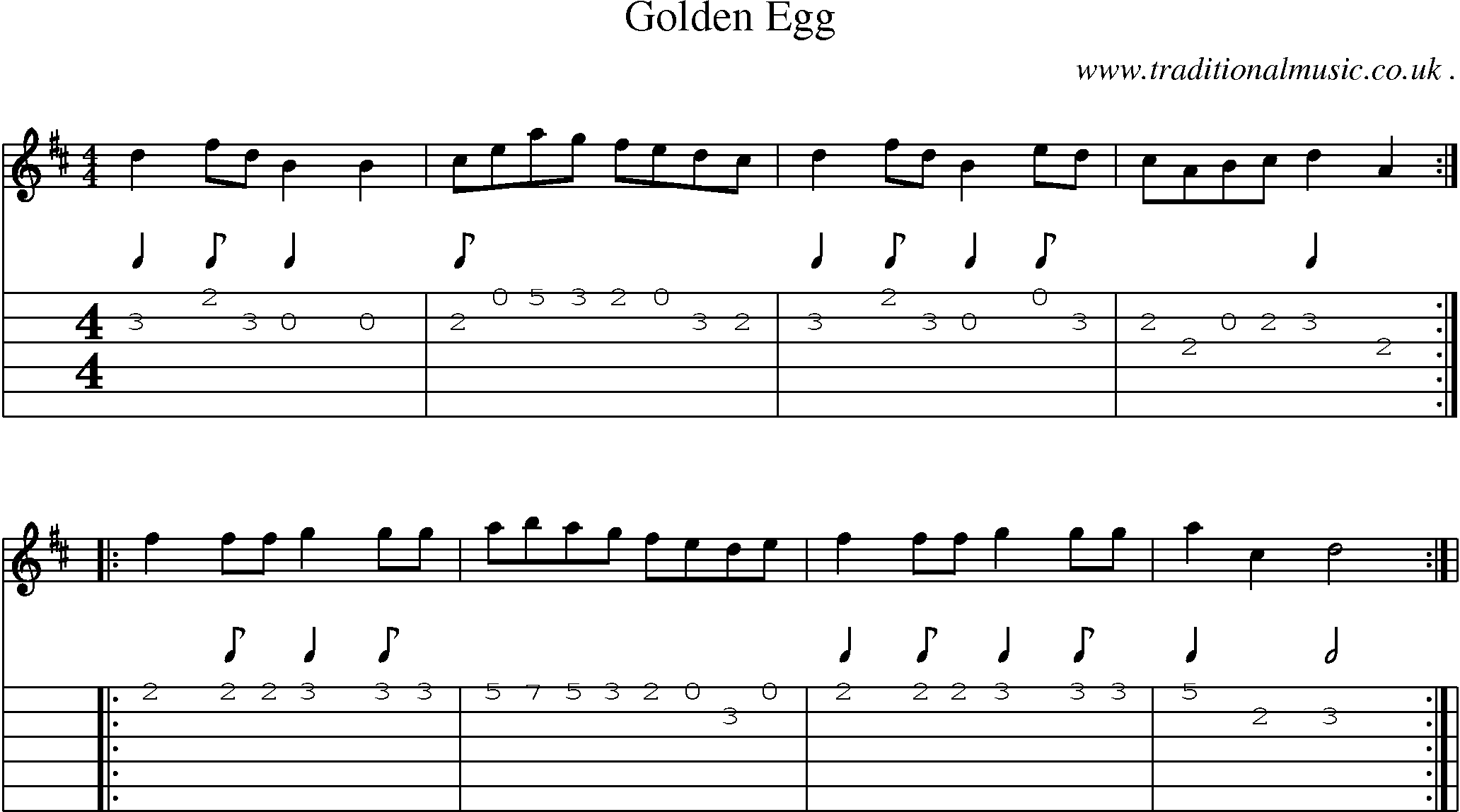 Sheet-Music and Guitar Tabs for Golden Egg