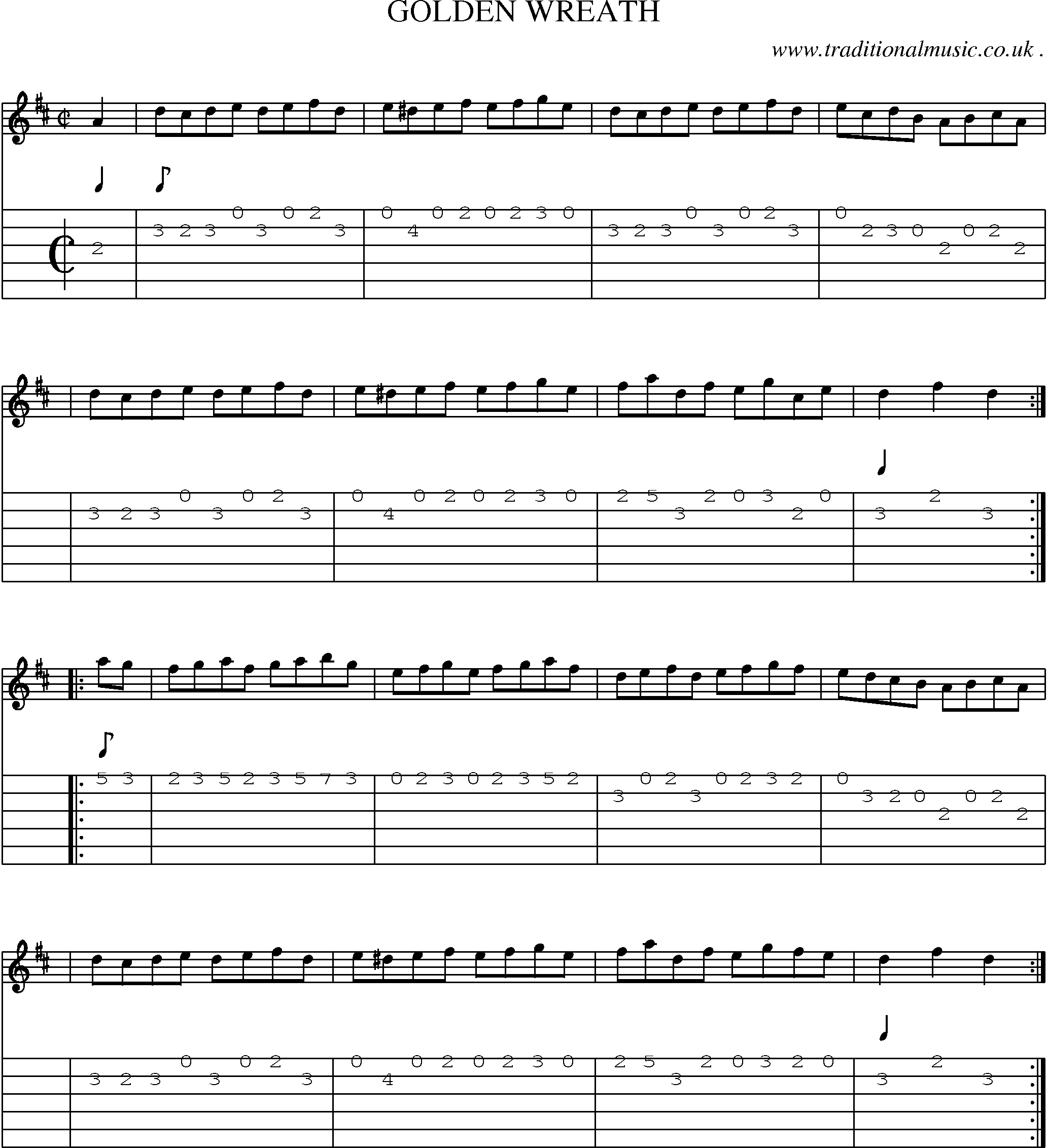 Sheet-Music and Guitar Tabs for Golden Wreath