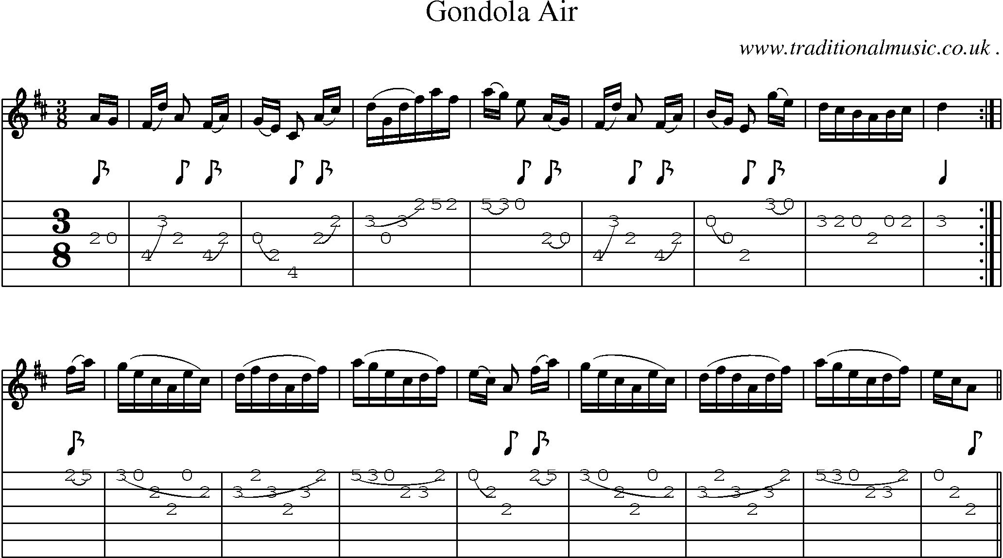 Sheet-Music and Guitar Tabs for Gondola Air