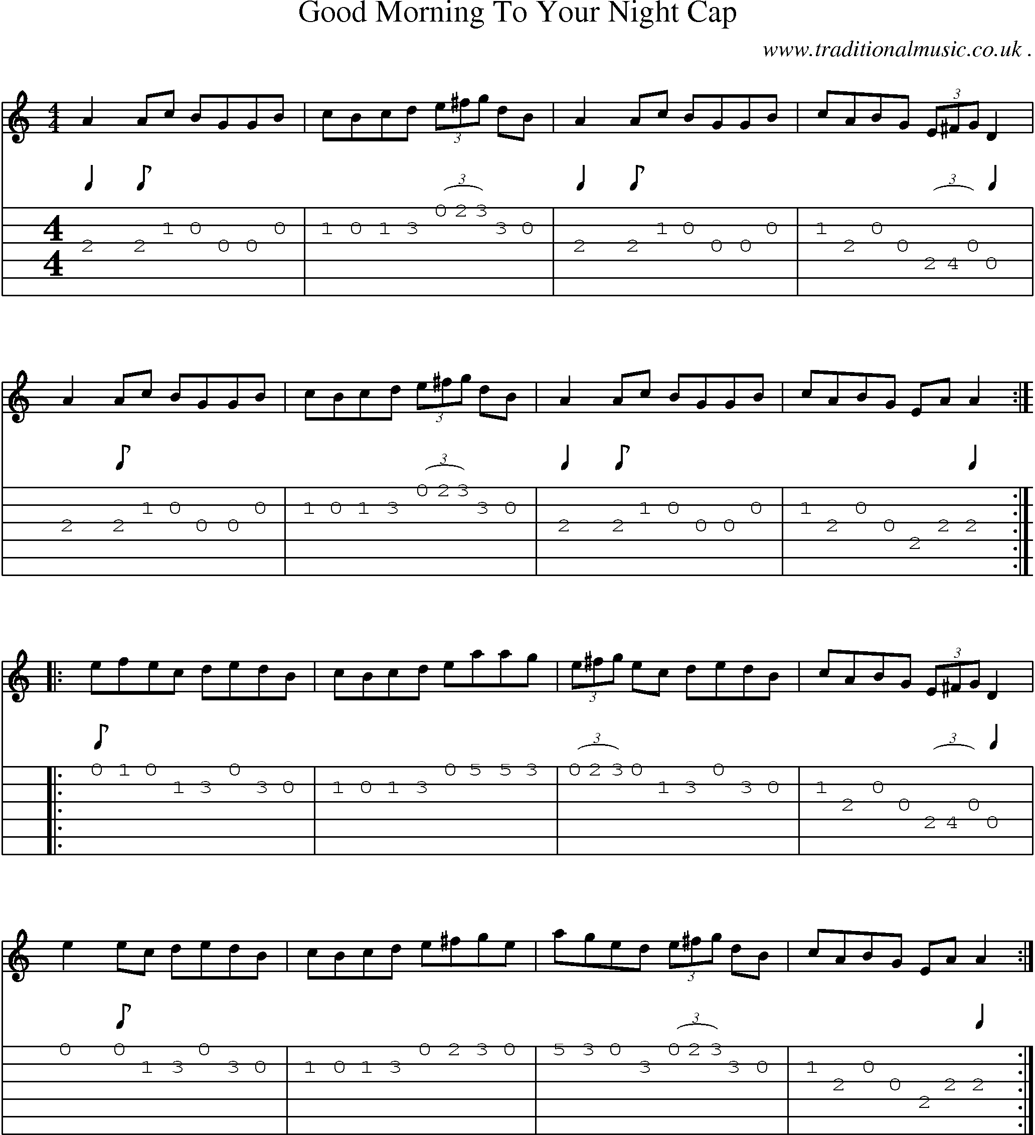 Sheet-Music and Guitar Tabs for Good Morning To Your Night Cap