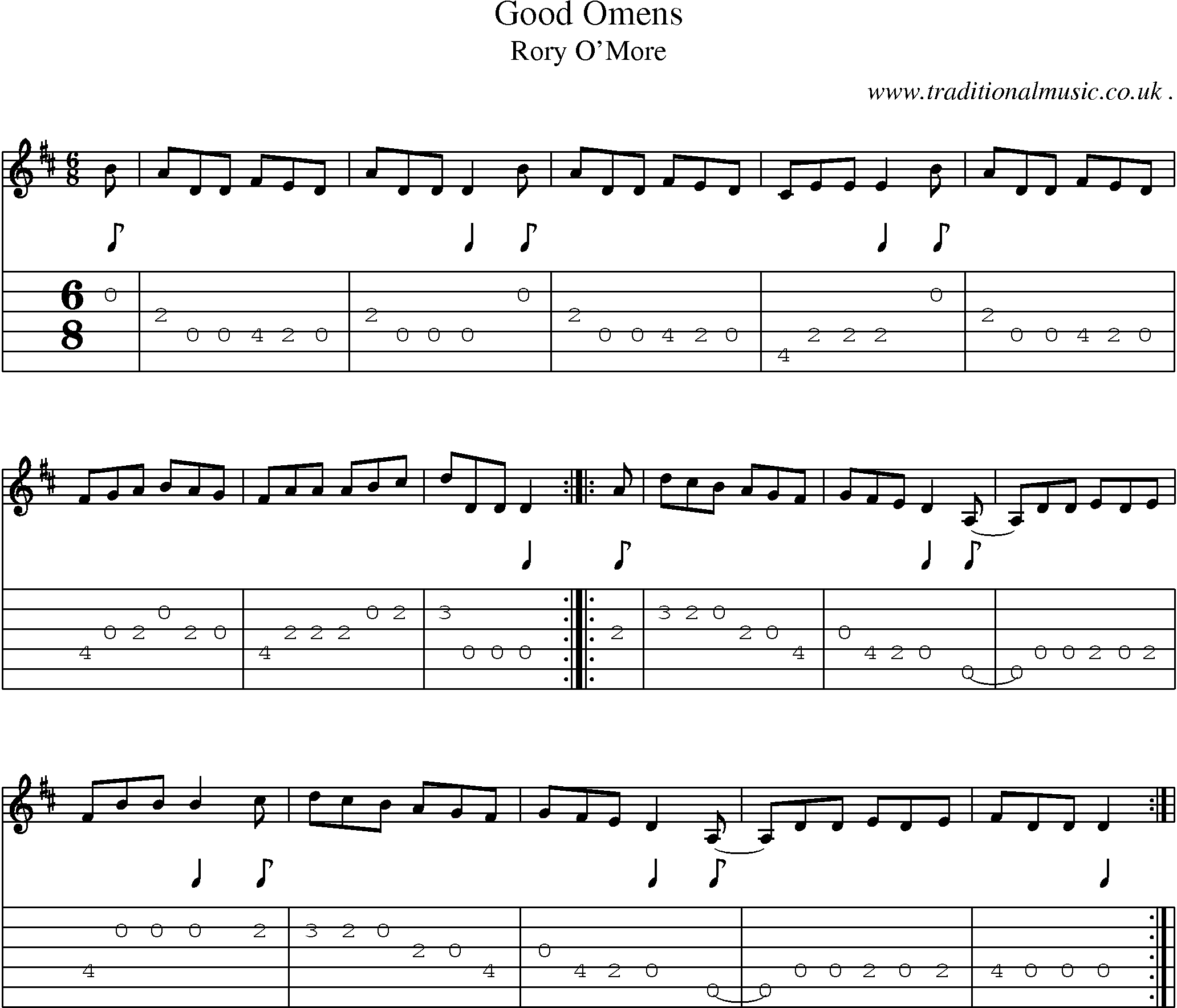 Sheet-Music and Guitar Tabs for Good Omens