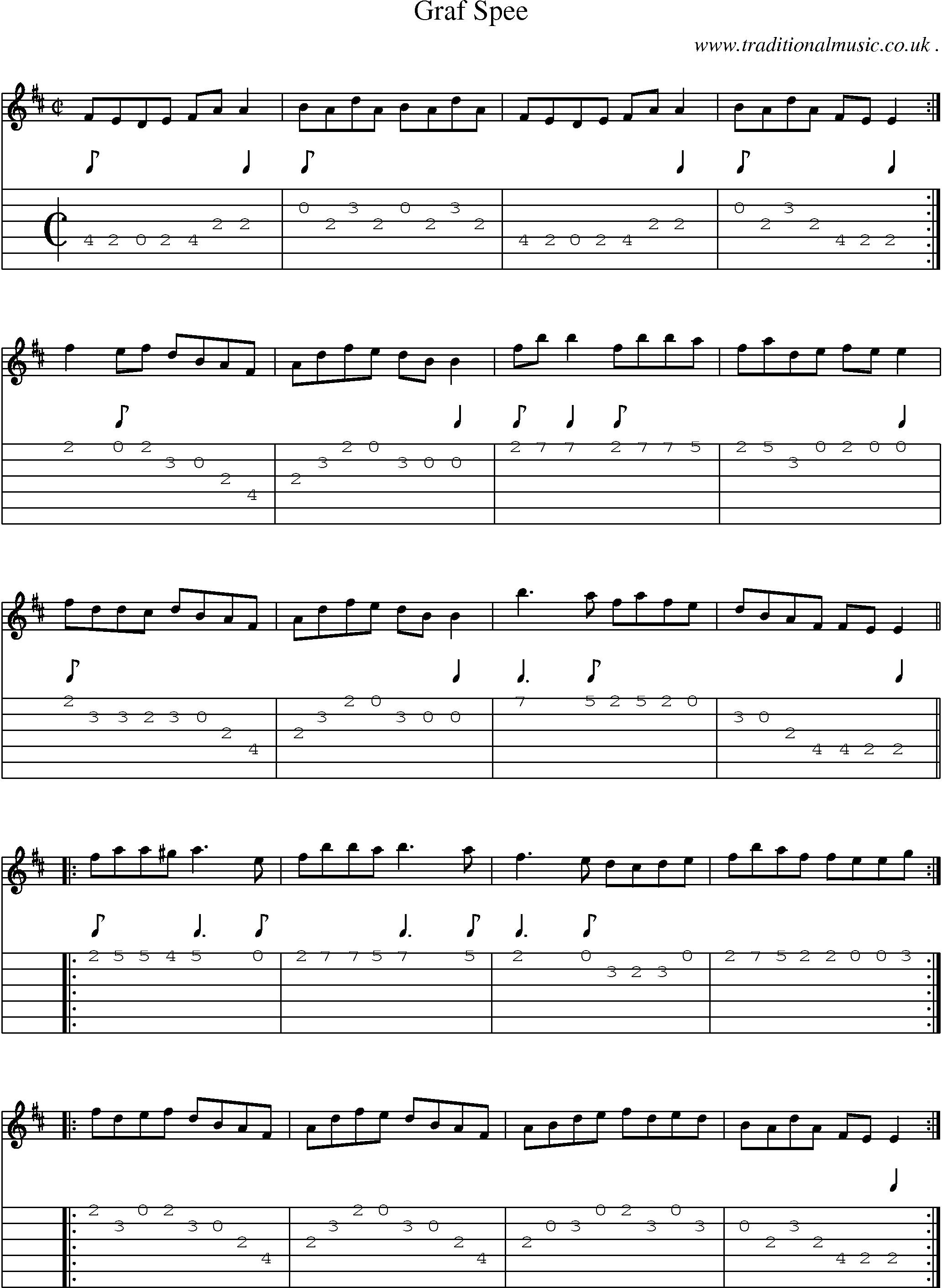 Sheet-Music and Guitar Tabs for Graf Spee