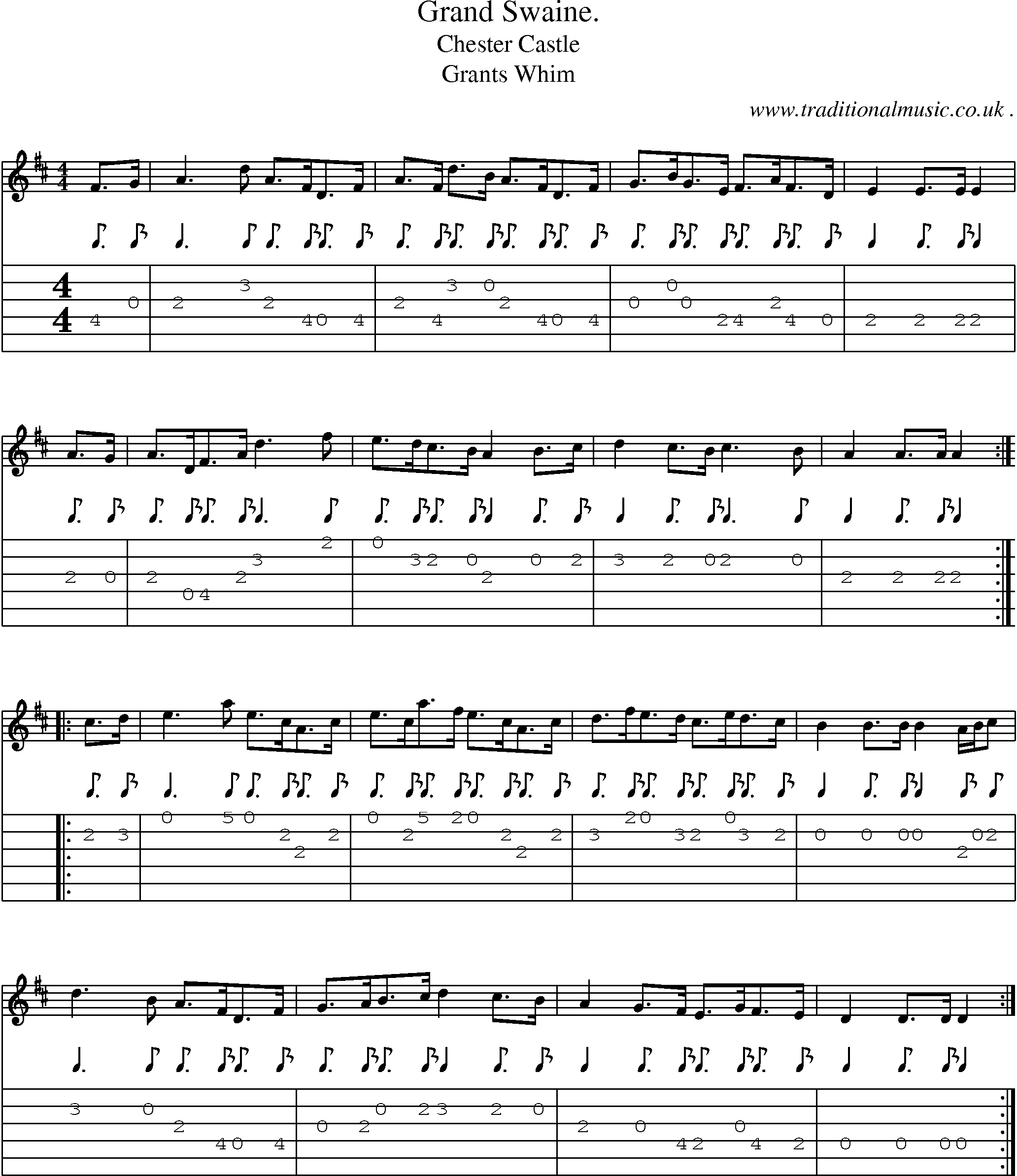 Sheet-Music and Guitar Tabs for Grand Swaine