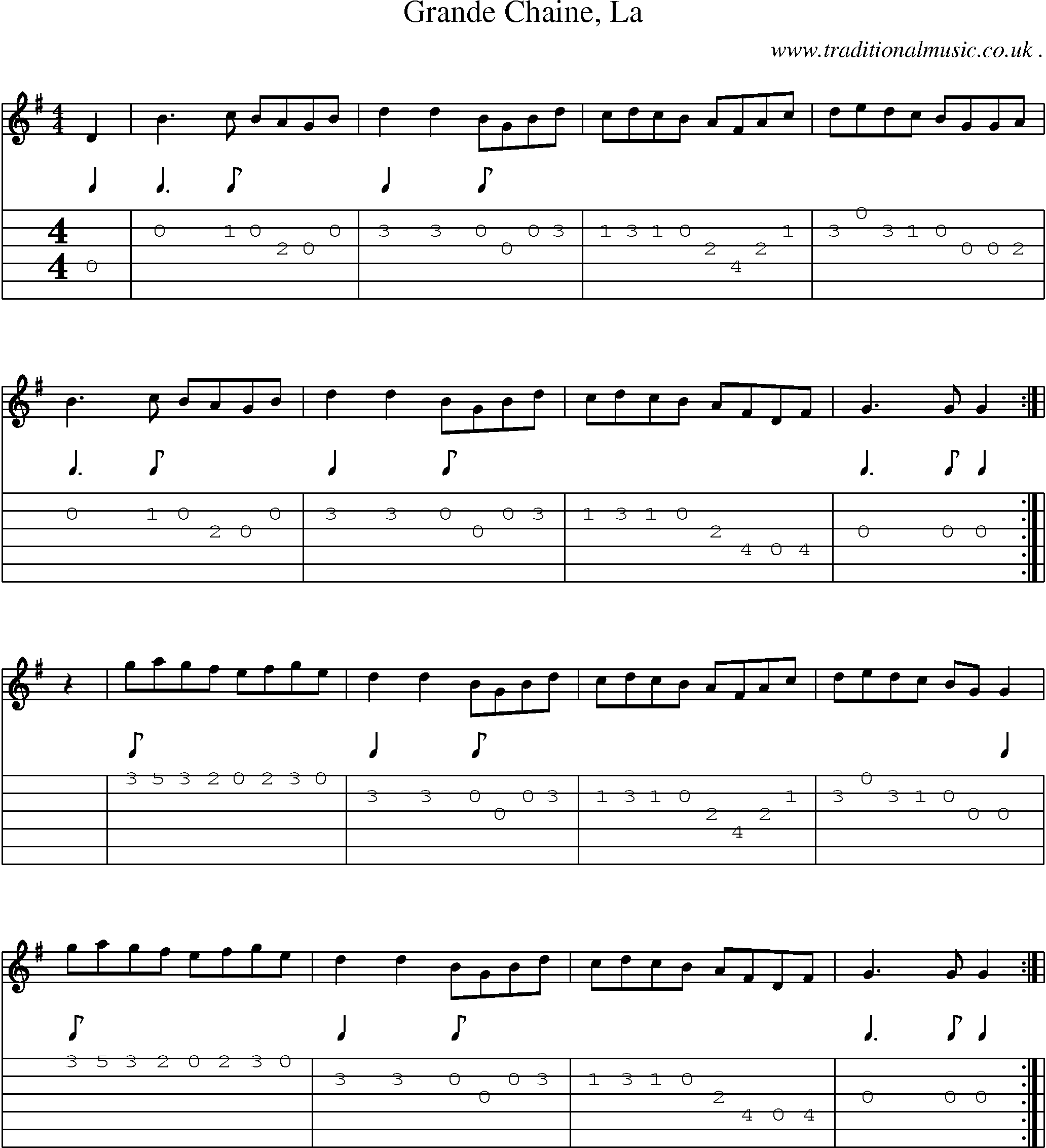 Sheet-Music and Guitar Tabs for Grande Chaine La
