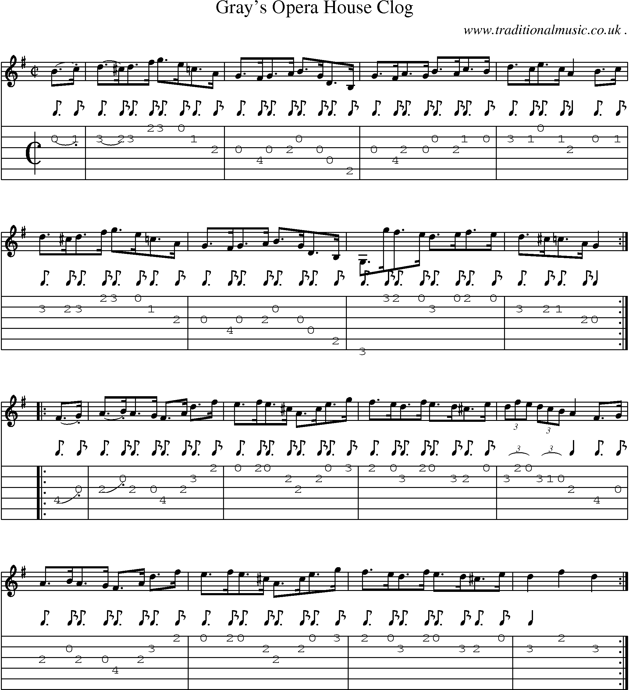 Sheet-Music and Guitar Tabs for Grays Opera House Clog