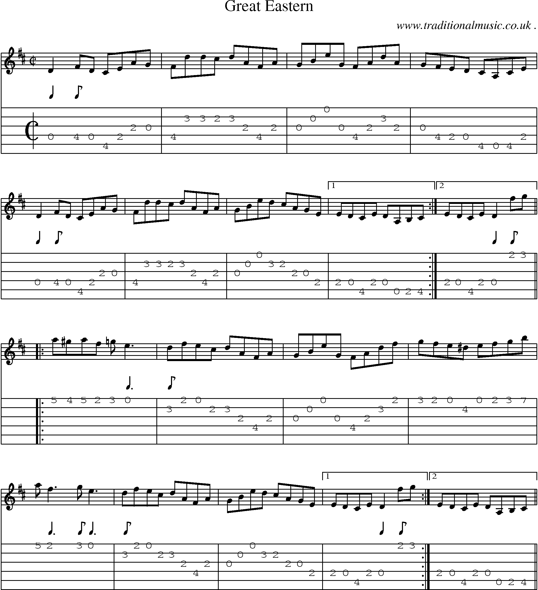 Sheet-Music and Guitar Tabs for Great Eastern