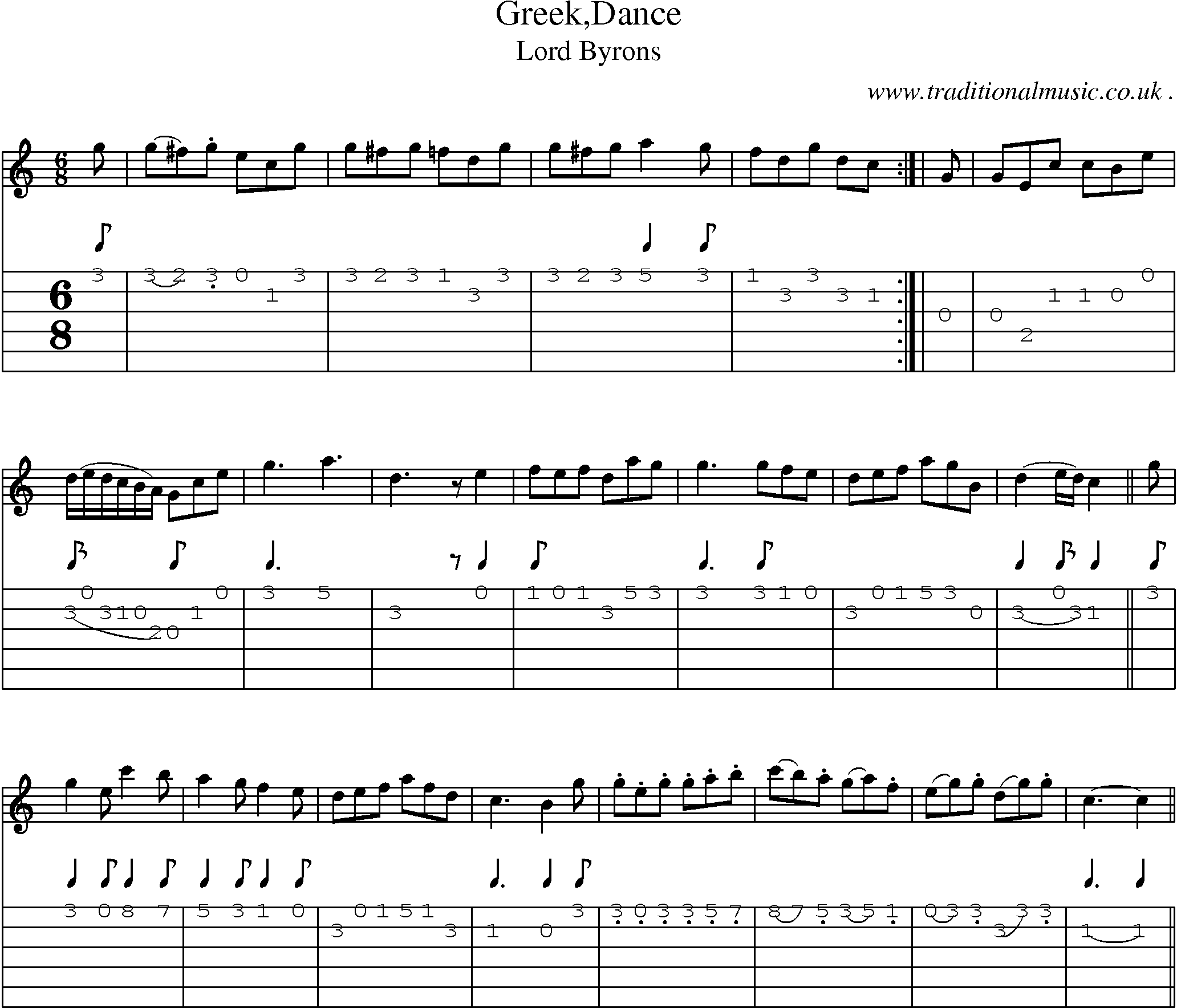 Sheet-Music and Guitar Tabs for Greekdance