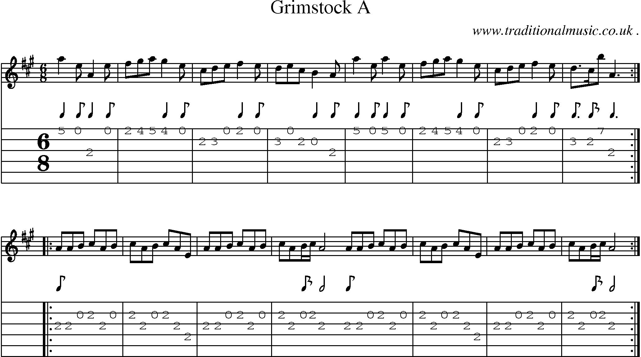 Sheet-Music and Guitar Tabs for Grimstock A