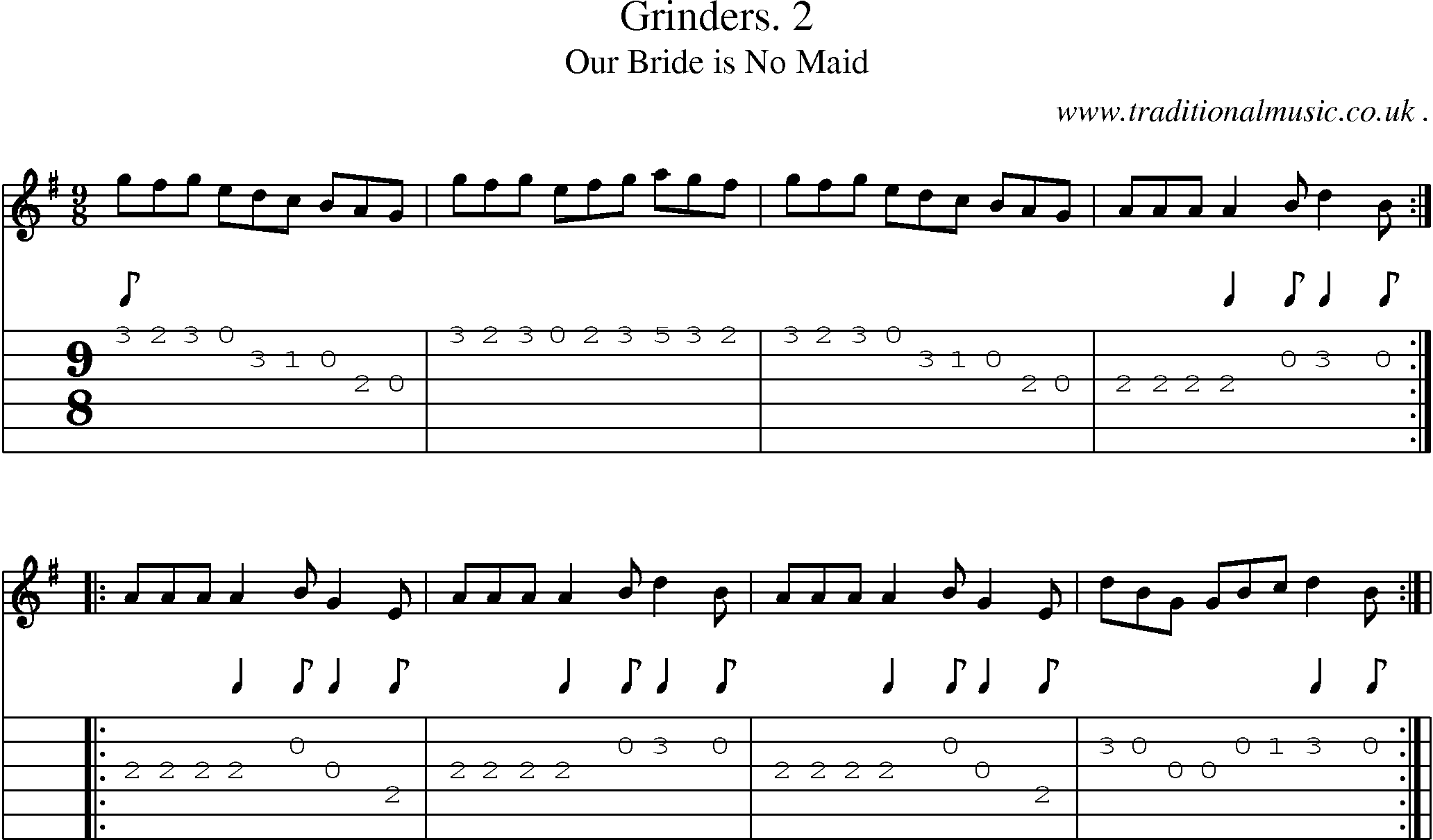 Sheet-Music and Guitar Tabs for Grinders 2