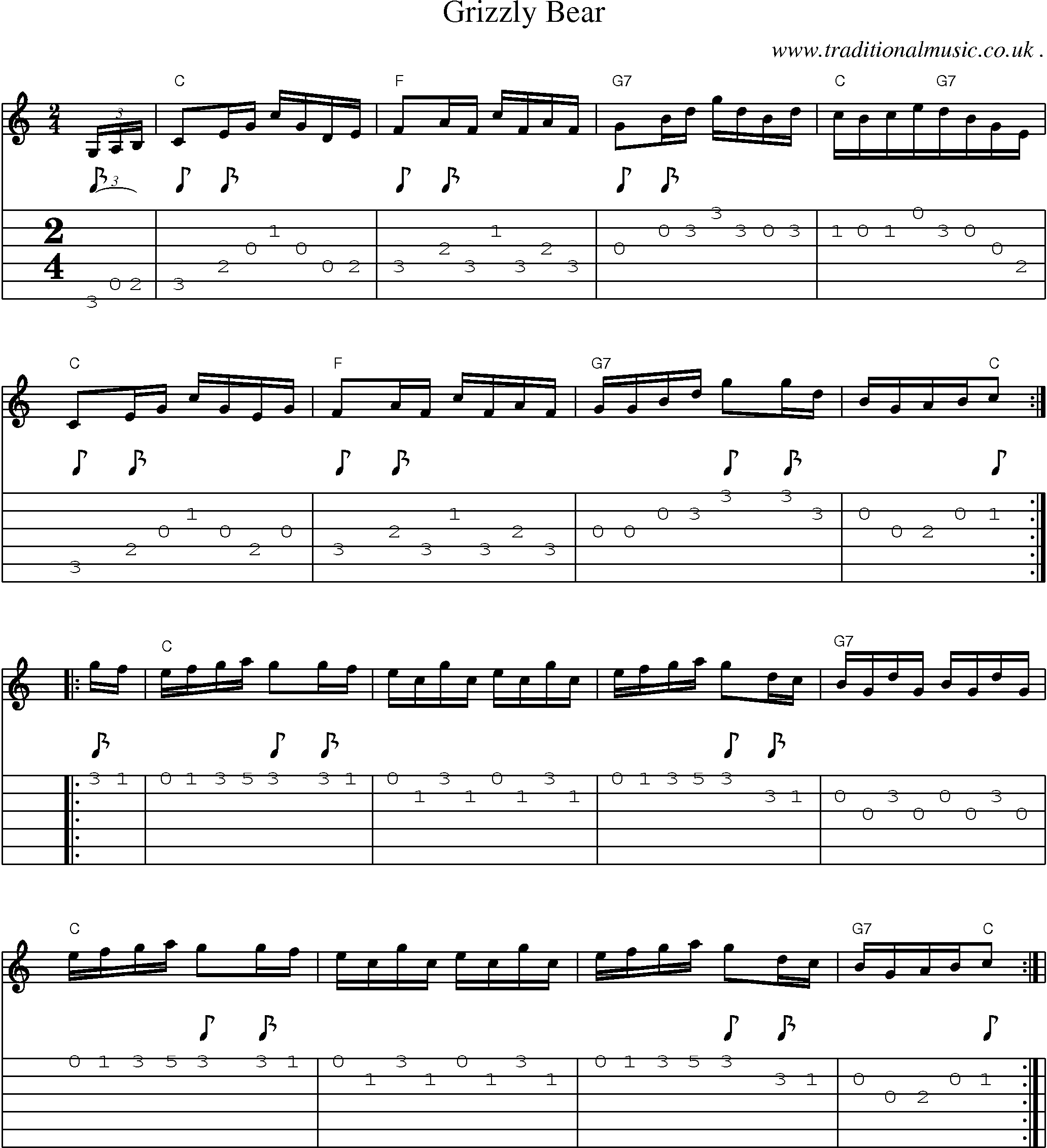 Sheet-Music and Guitar Tabs for Grizzly Bear