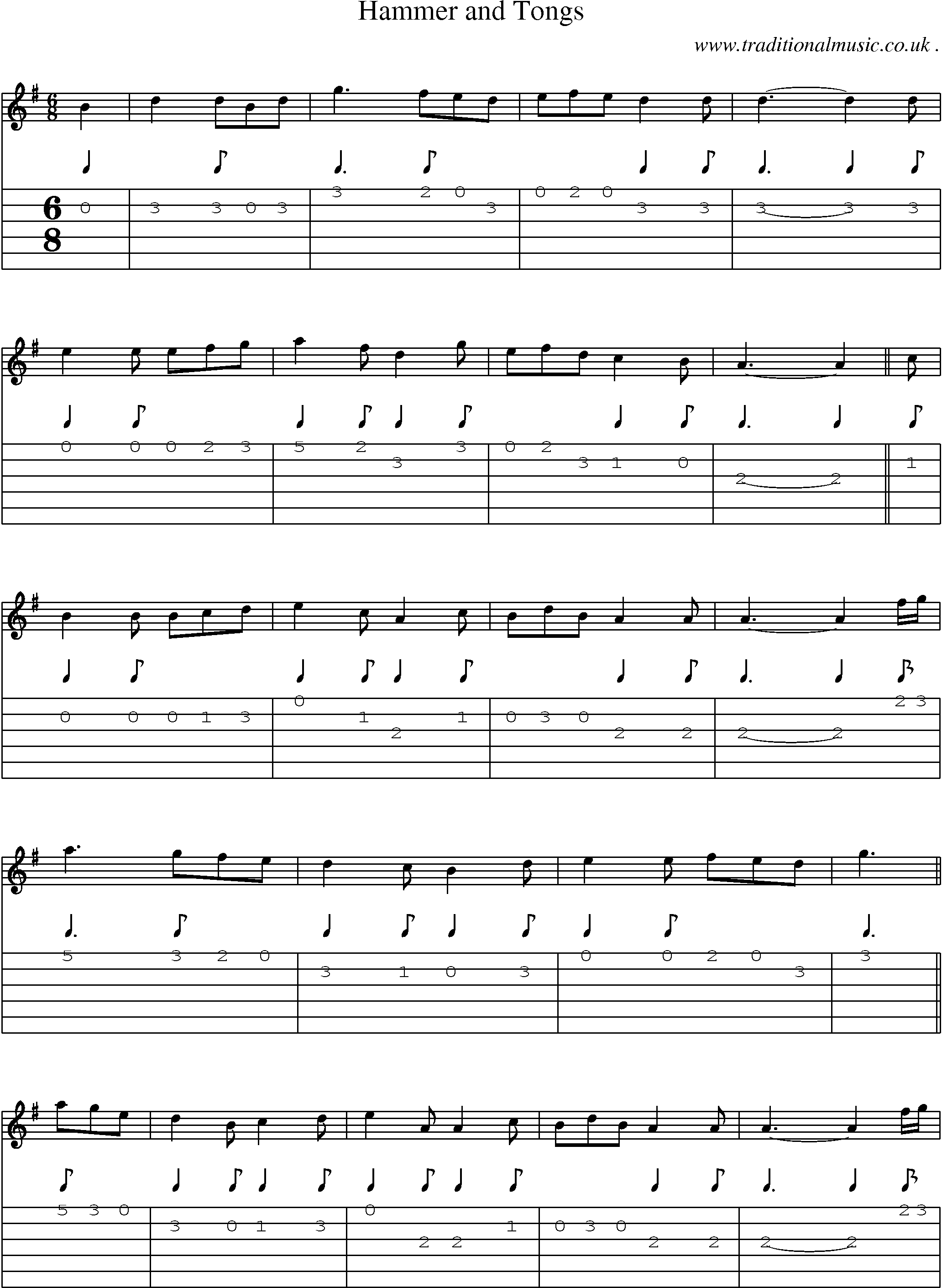 Sheet-Music and Guitar Tabs for Hammer And Tongs