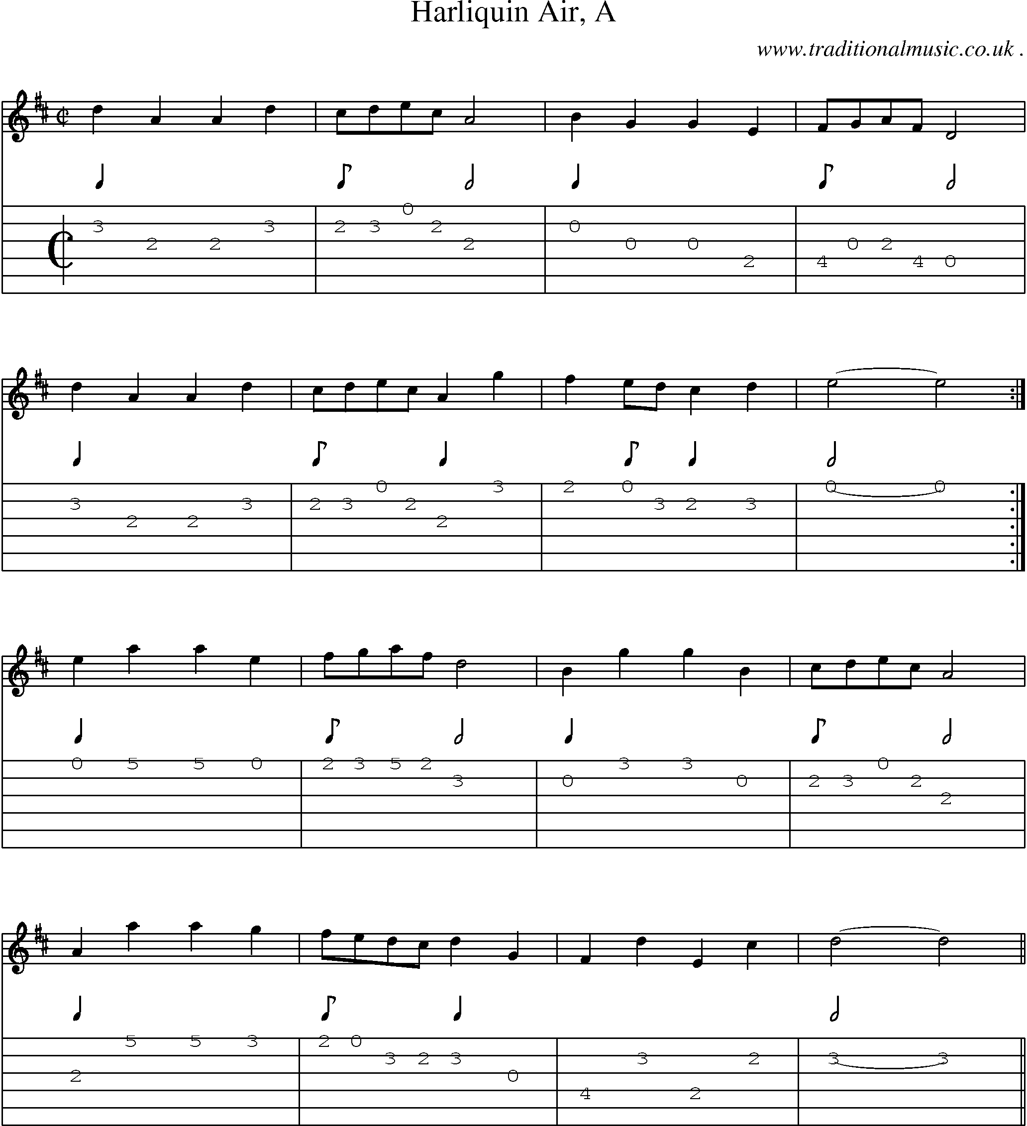 Sheet-Music and Guitar Tabs for Harliquin Air A