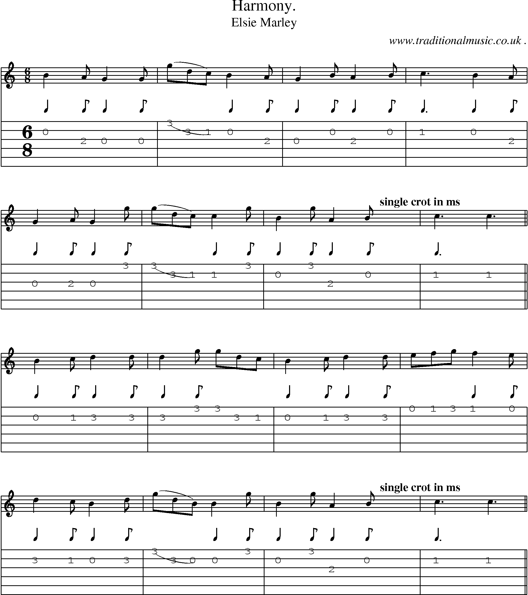 Sheet-Music and Guitar Tabs for Harmony