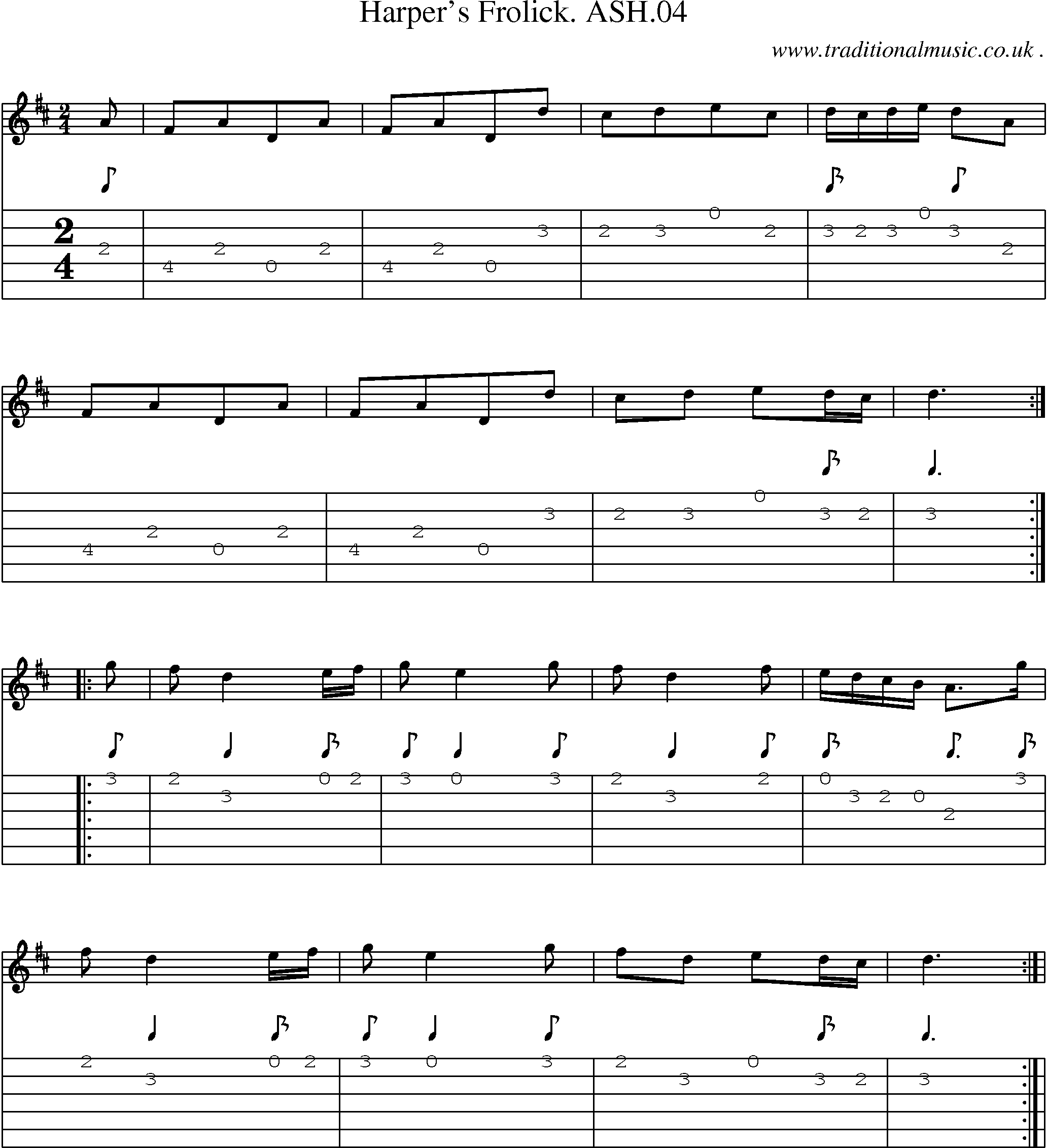 Sheet-Music and Guitar Tabs for Harpers Frolick Ash04