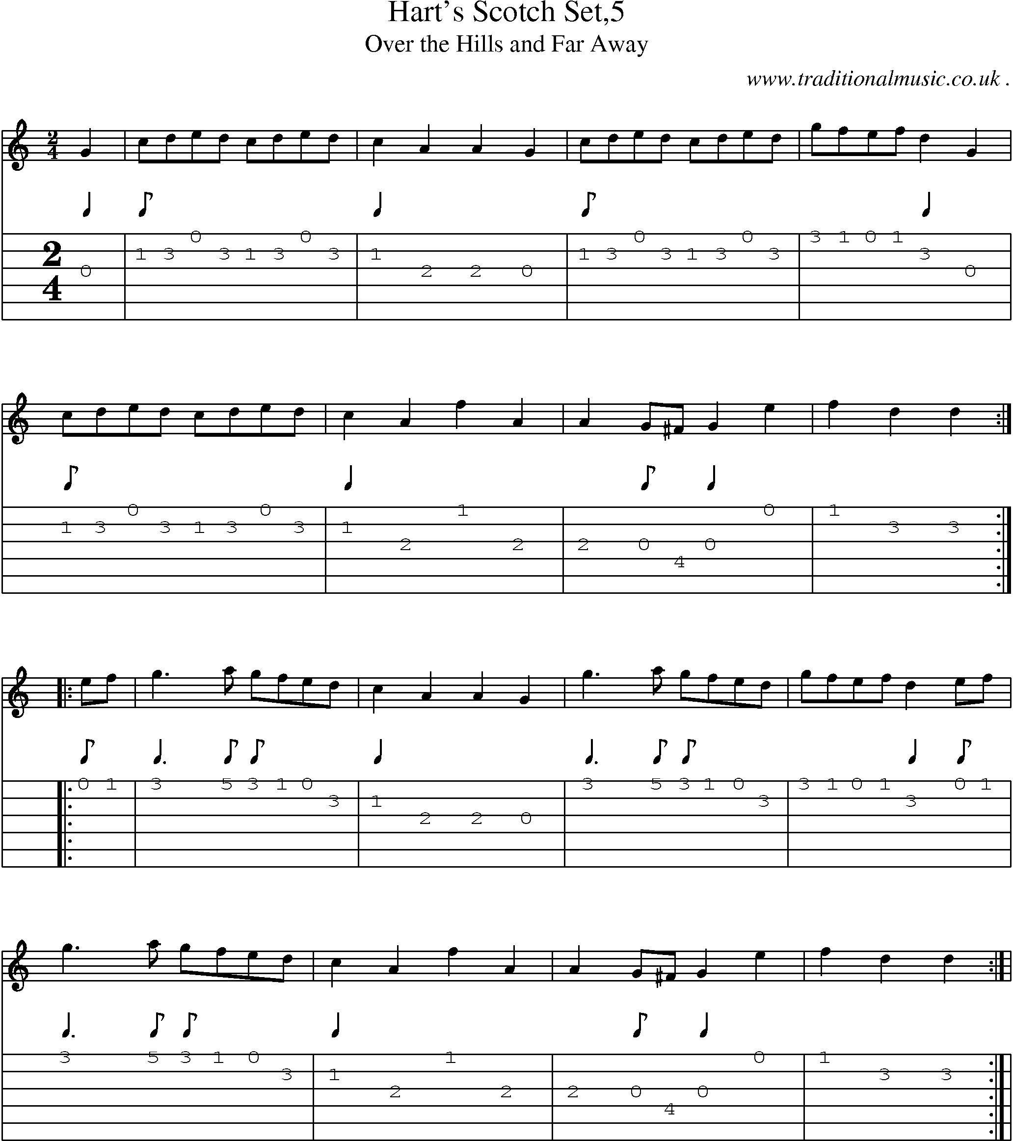 Sheet-Music and Guitar Tabs for Harts Scotch Set5