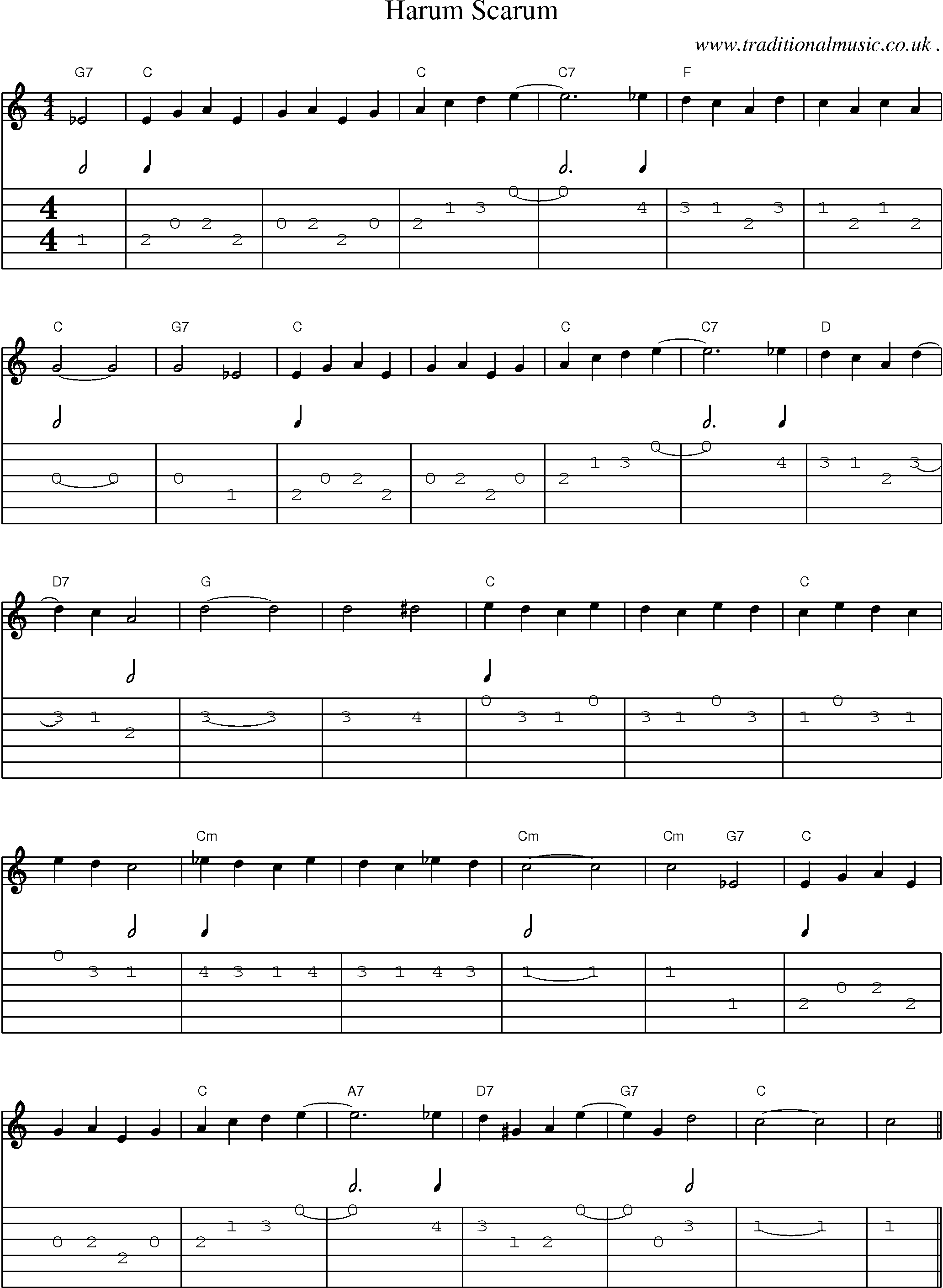 Sheet-Music and Guitar Tabs for Harum Scarum